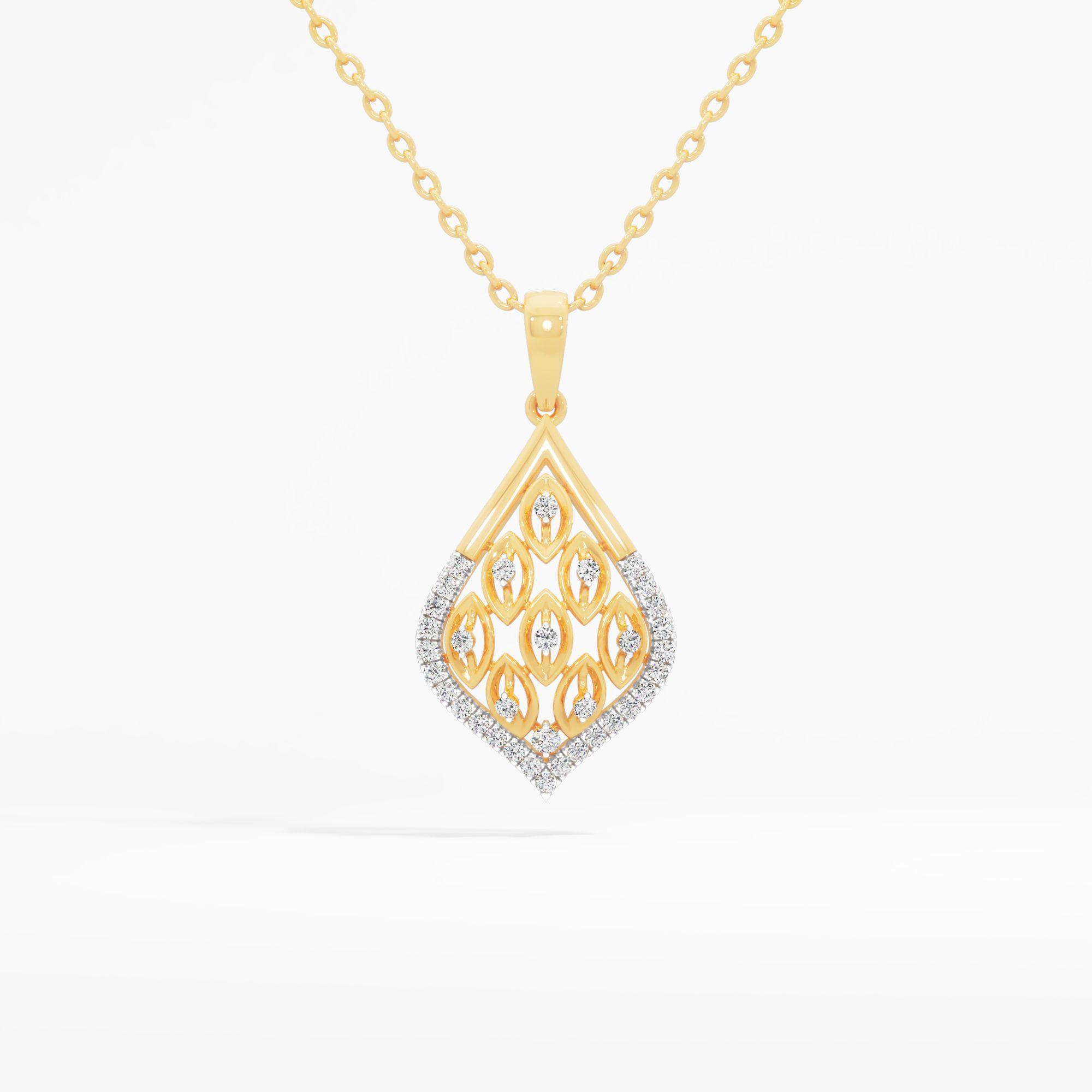 Teardrop Lattice Diamond Pendant
