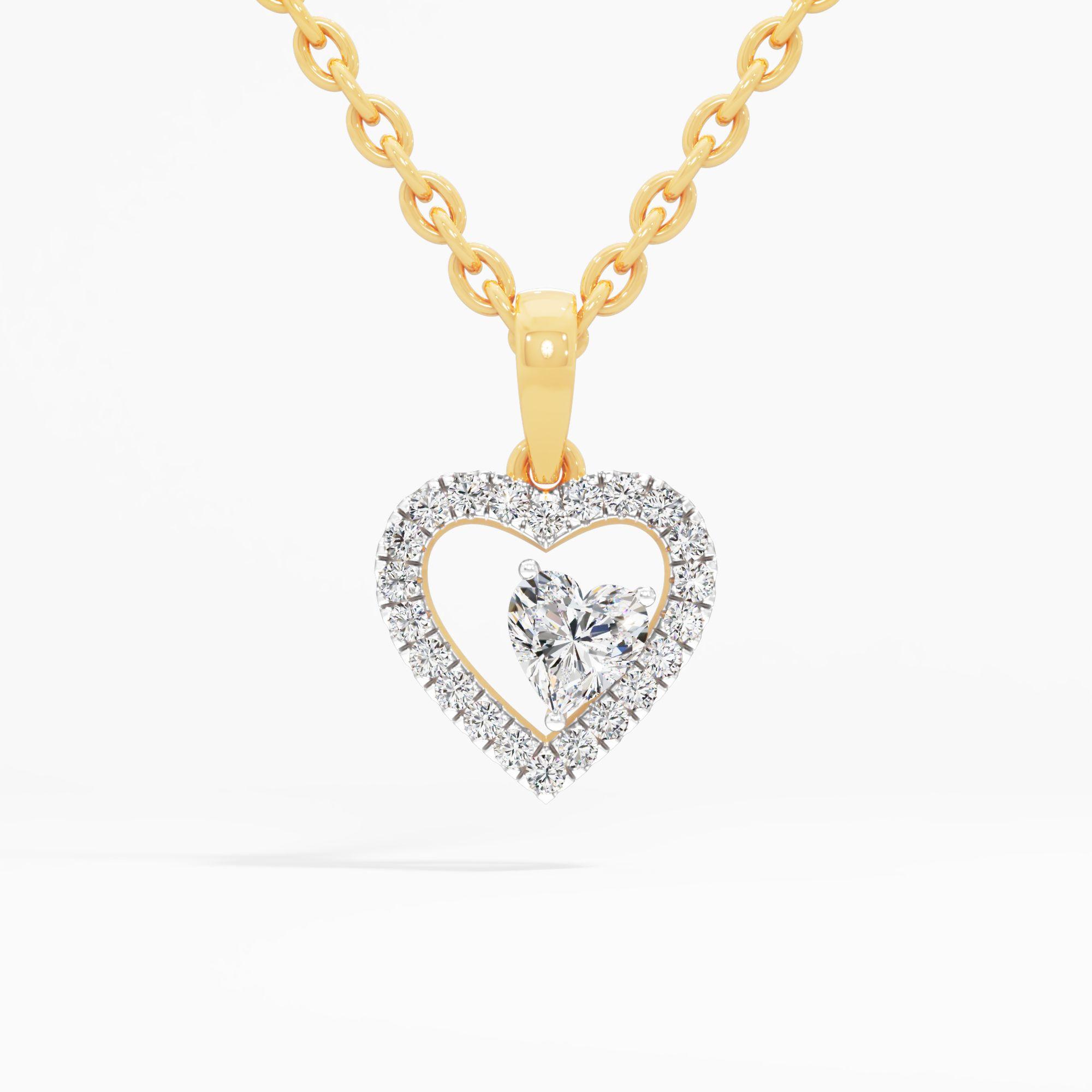 Heart in Heart Diamond Pendant