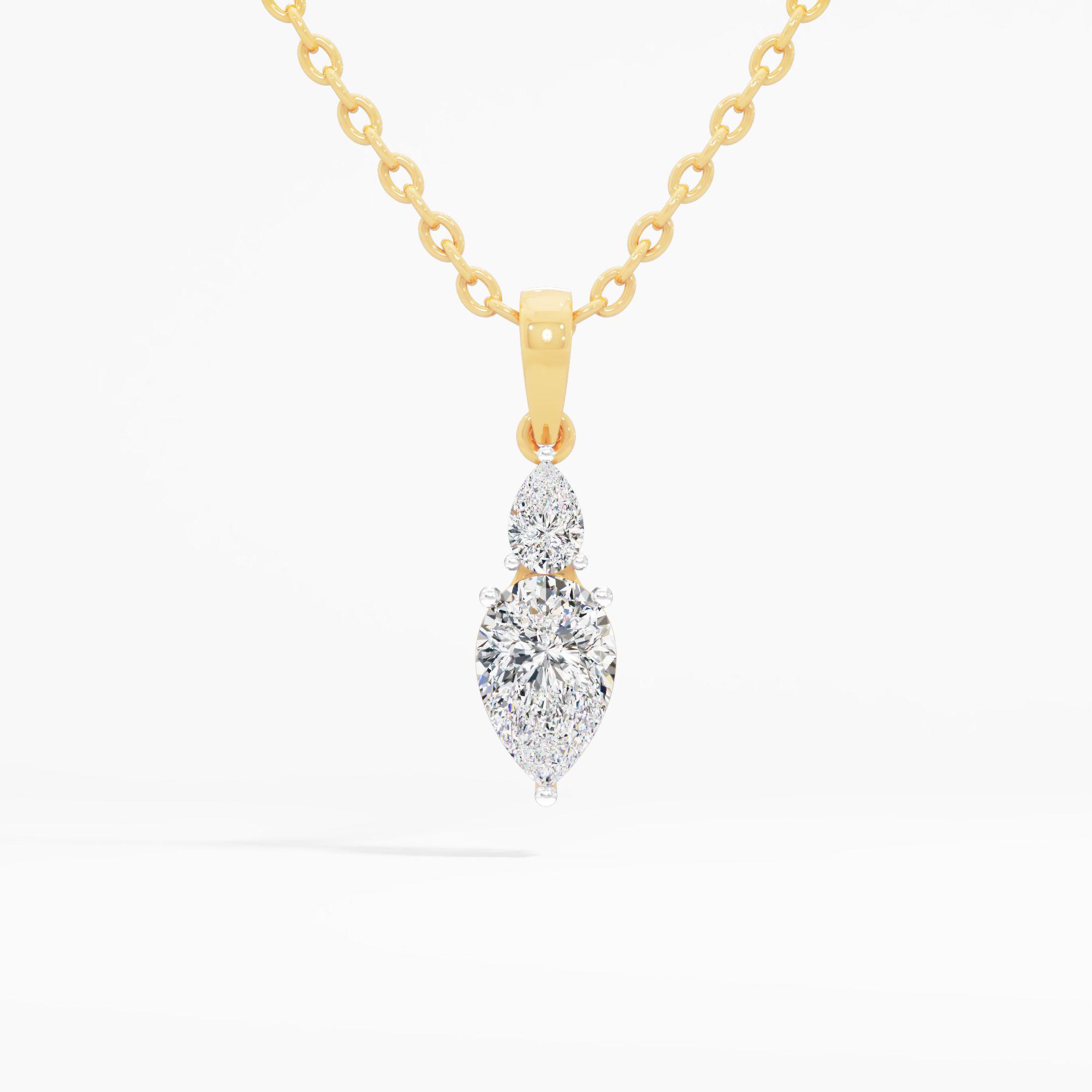 Reverse Pear Duet Diamond Pendant
