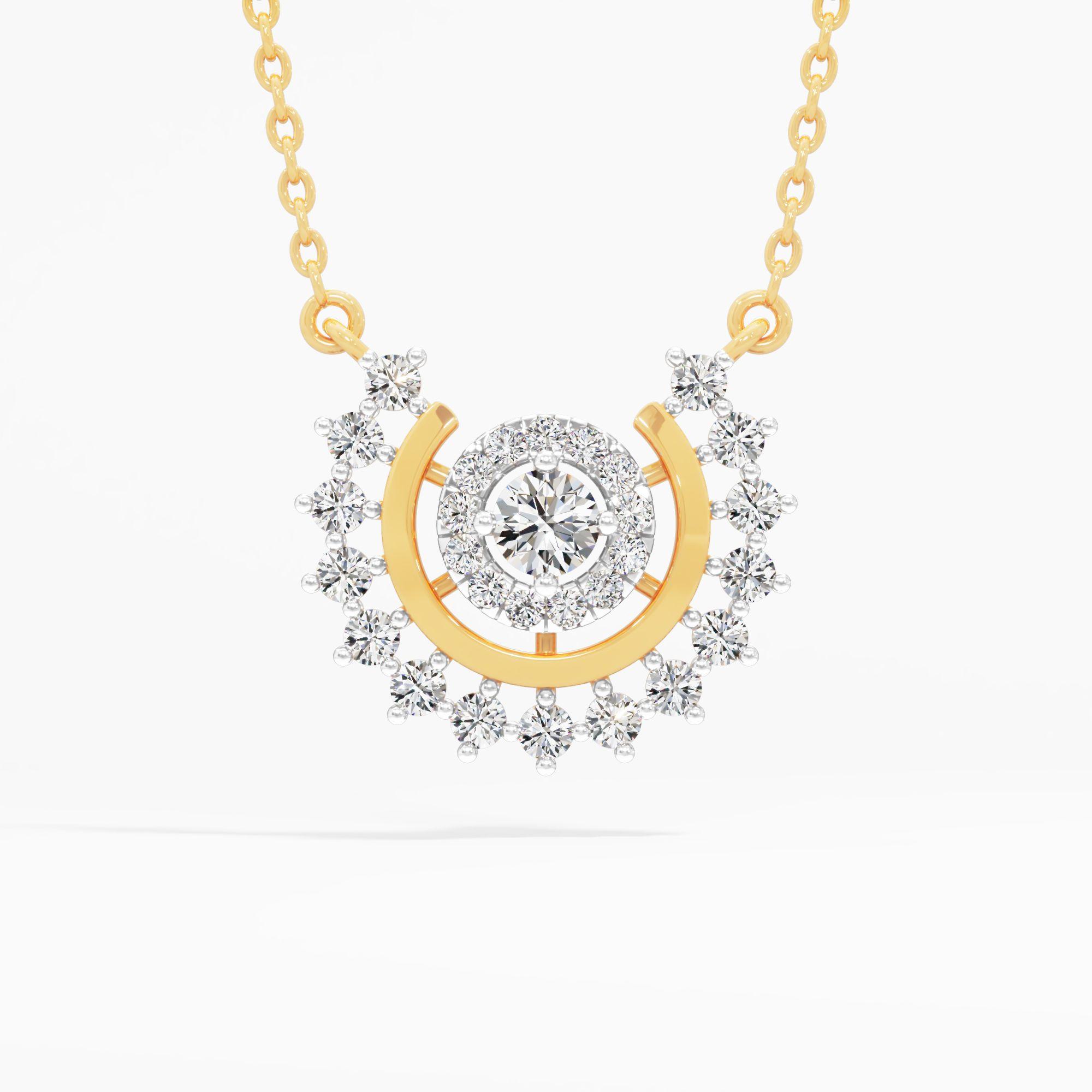 Radiant Spiral Solitaire Pendant