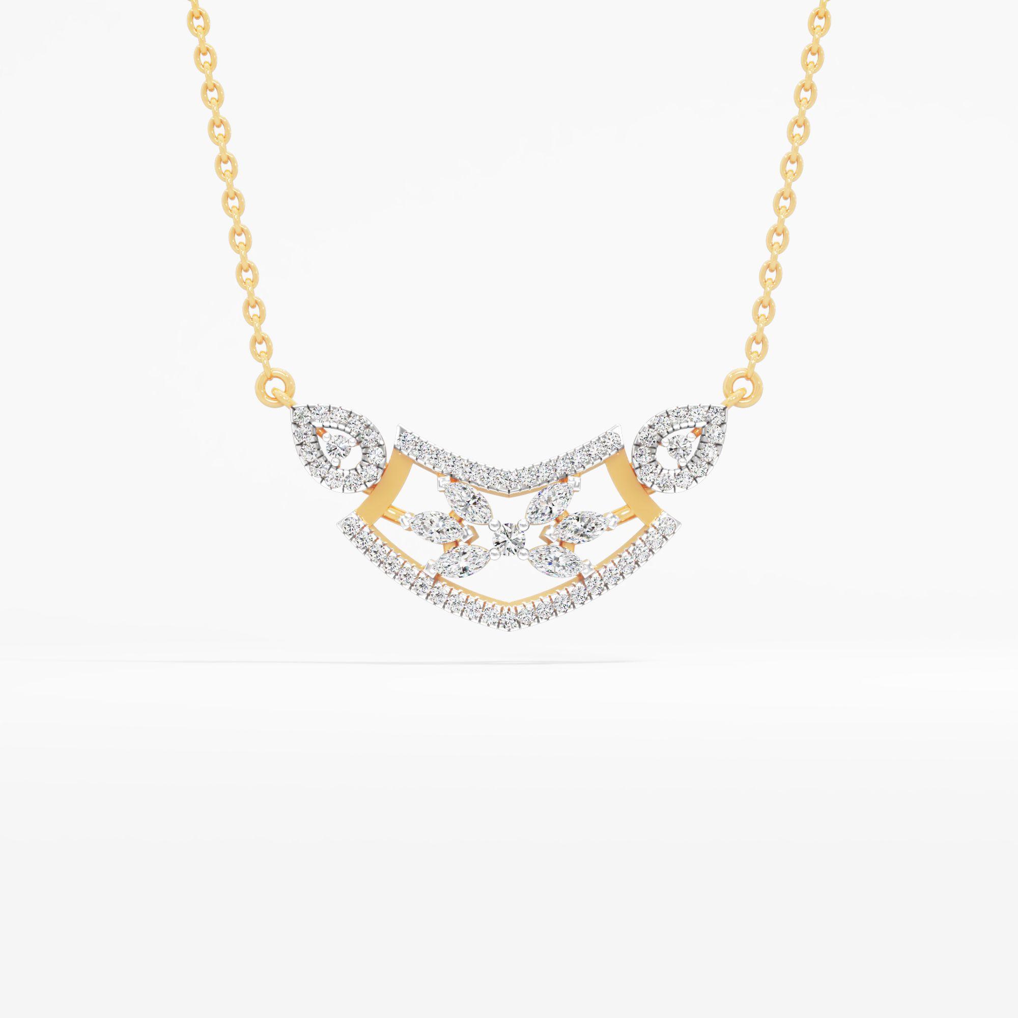 Leaf Motif Curved Pendant