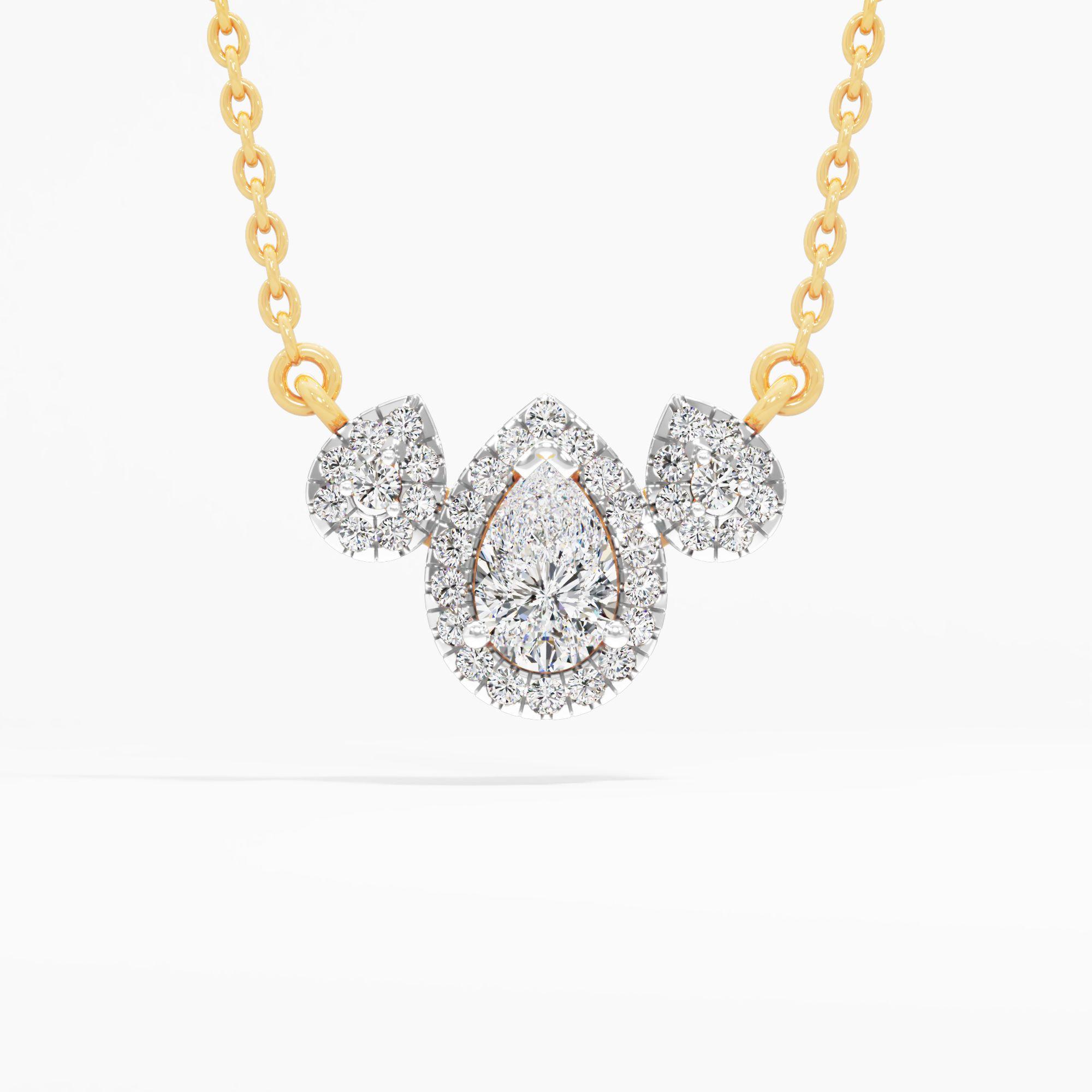 Triple Teardrop Diamond Pendant