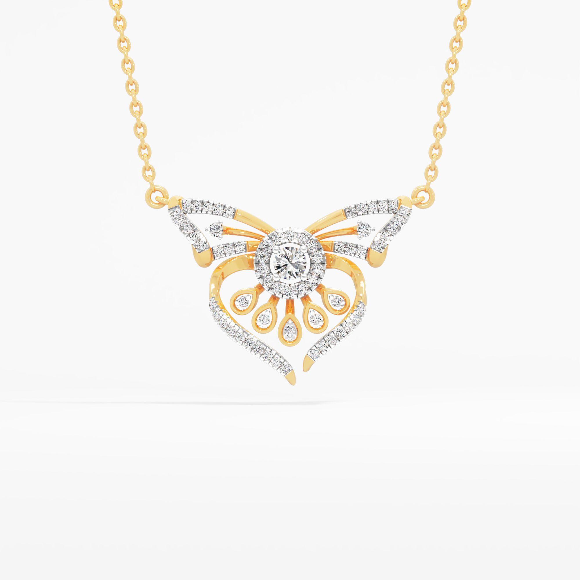 Butterfly Embrace Diamond Pendant