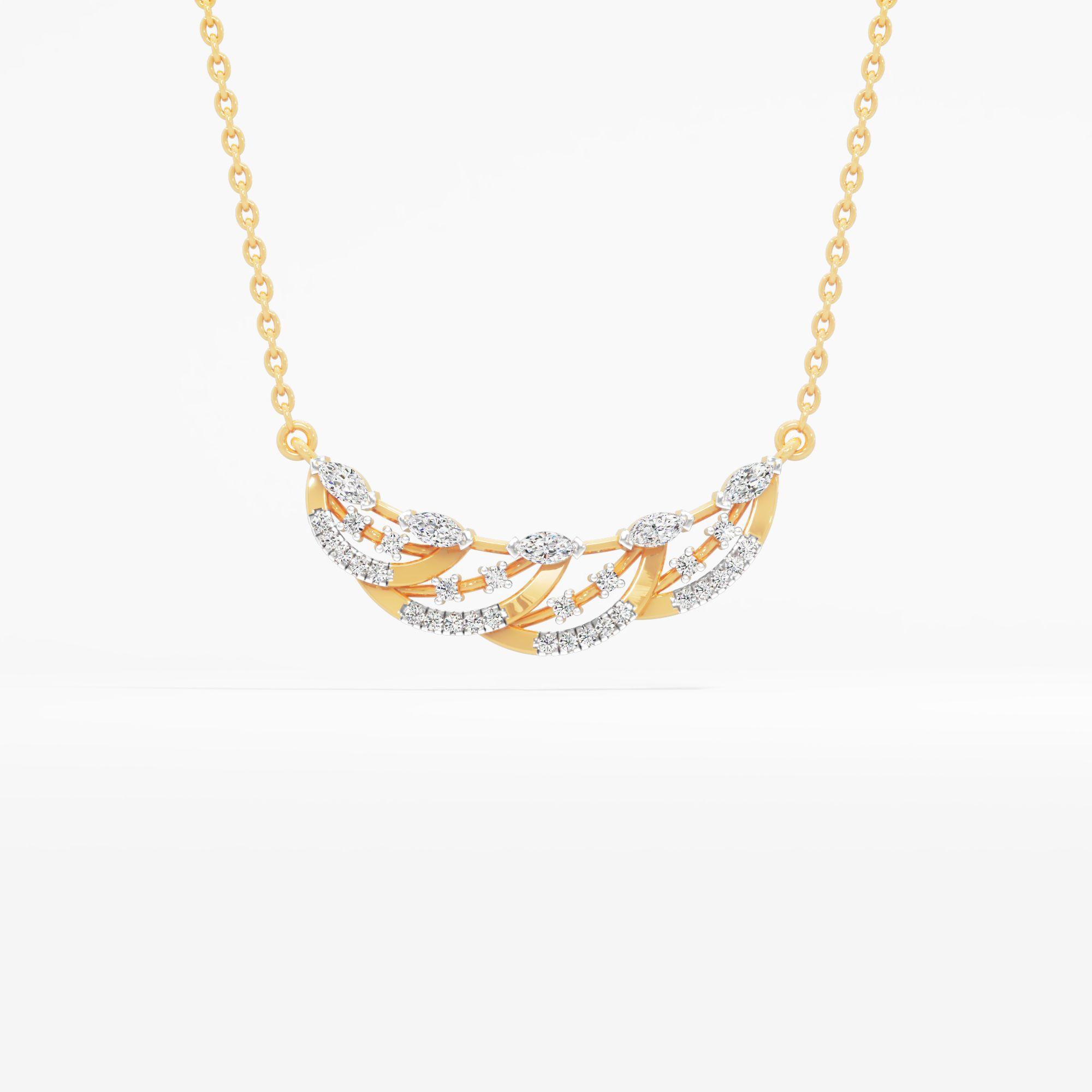 Interwoven Leaf Crescent Pendant