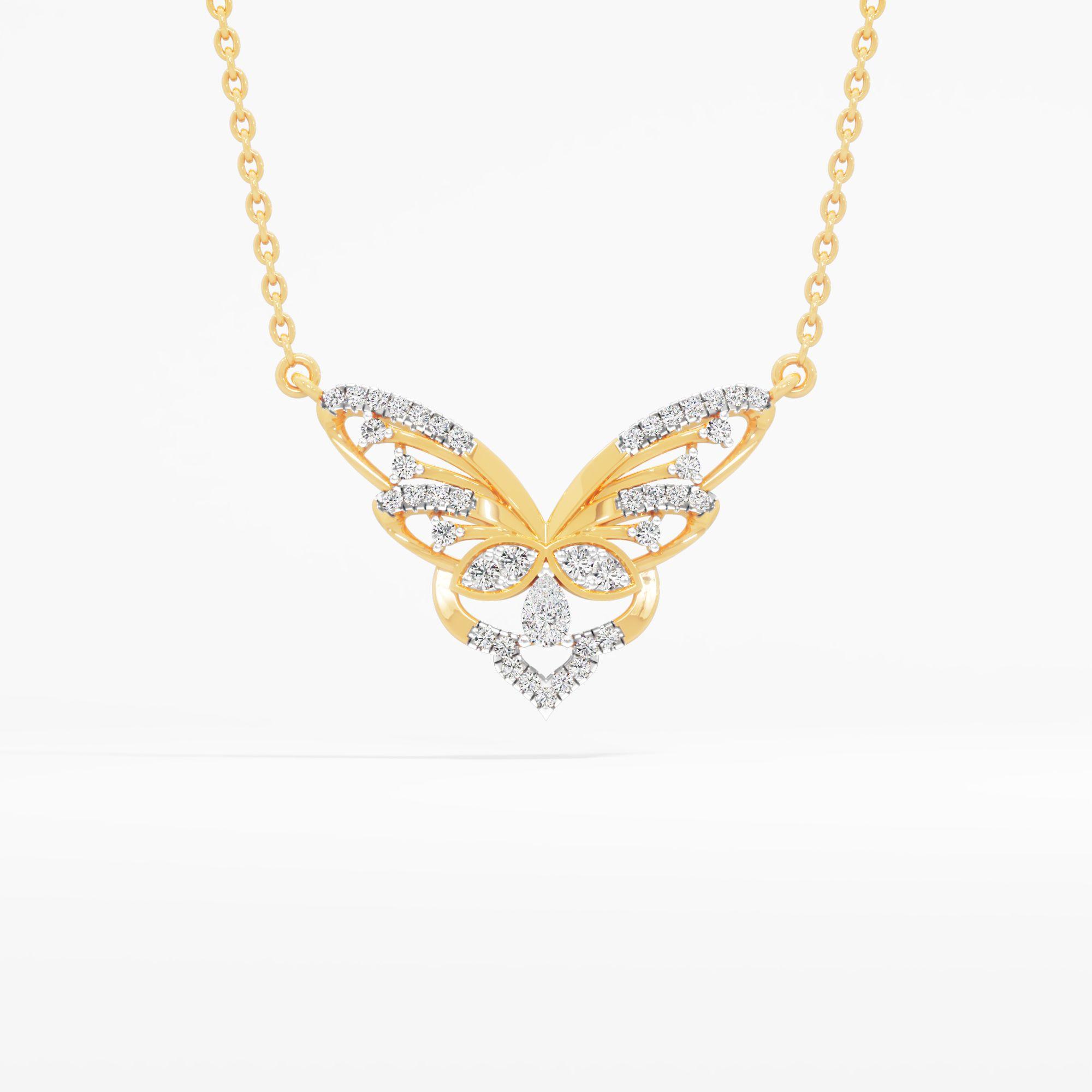 Fluttering Butterfly Diamond Pendant