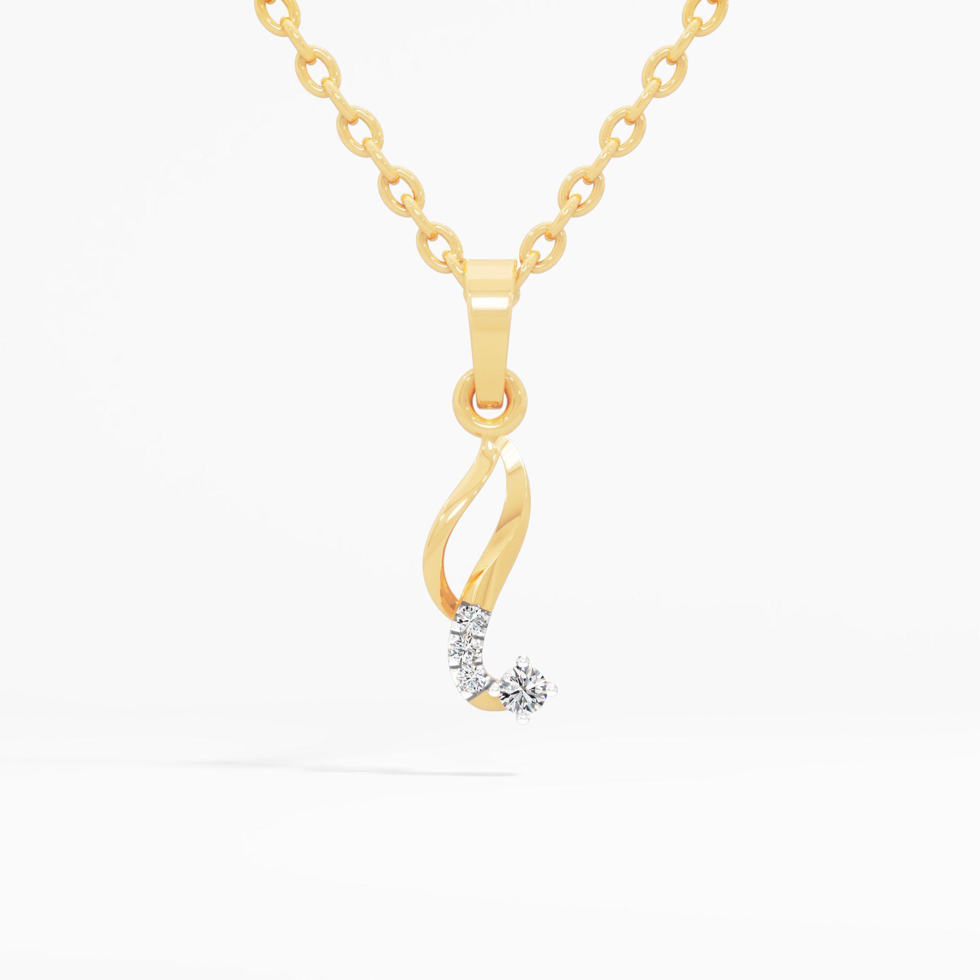 Swirl Diamond Drop Pendant