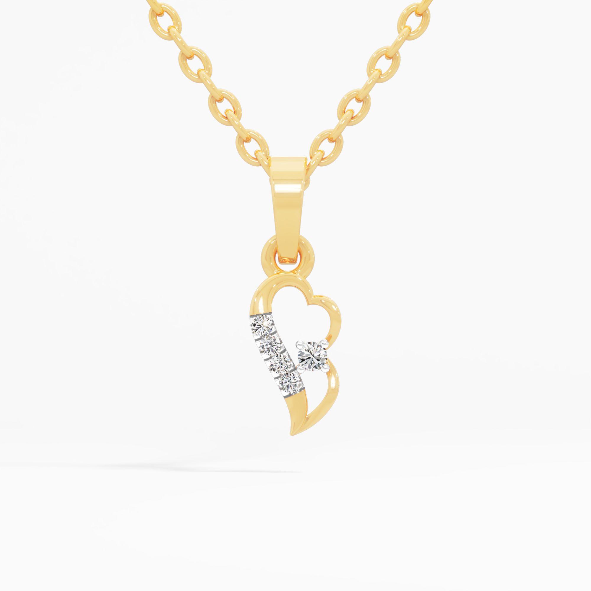 Fluid Diamond Heart Pendant