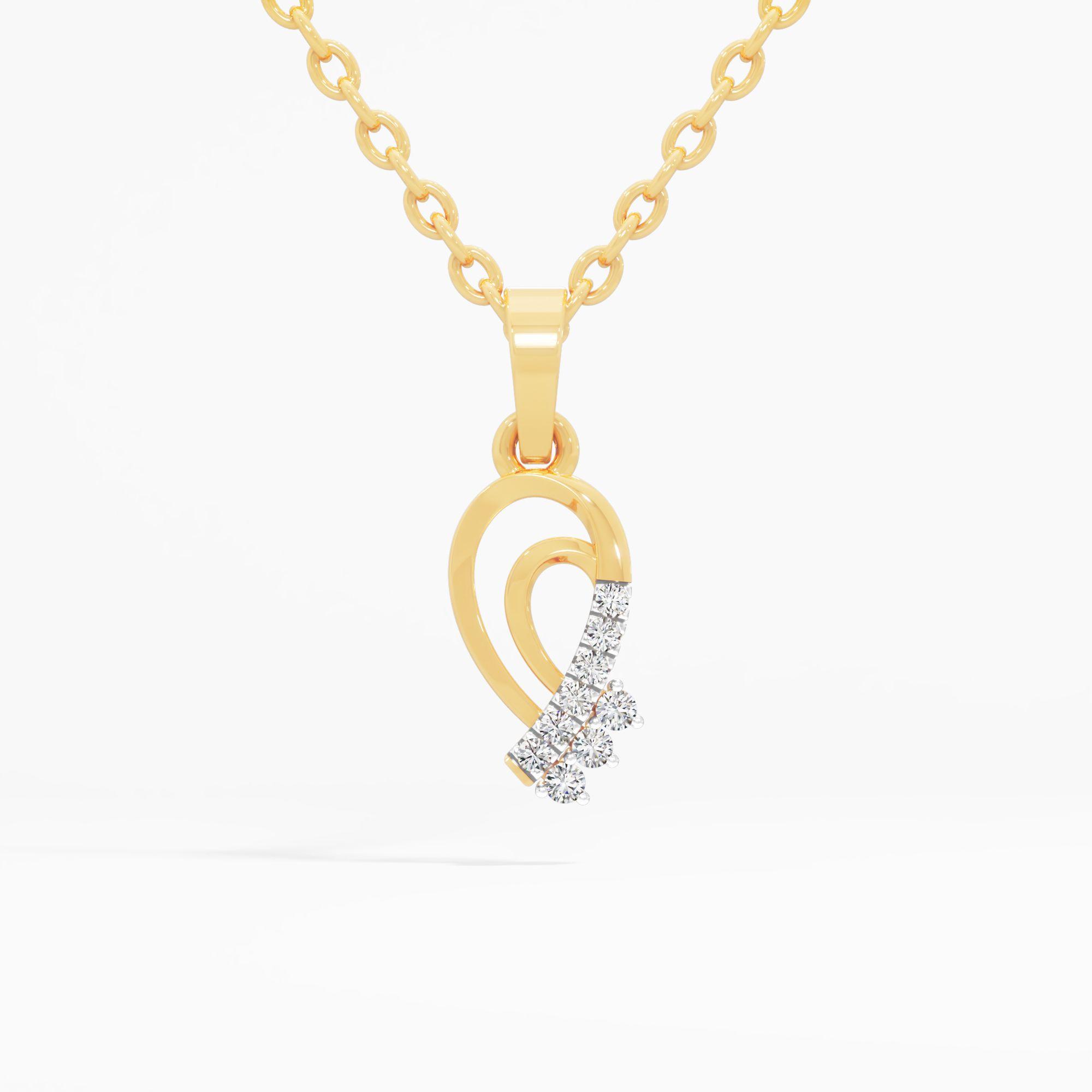 Ribbon Sparkle Solitaire Pendant