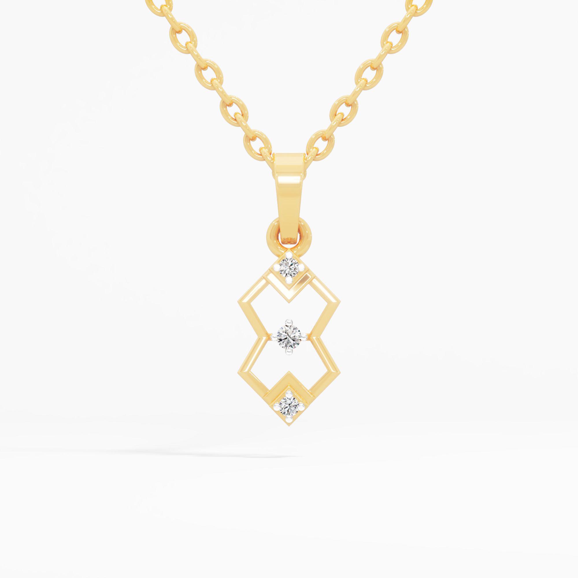 Angular Solitaire Diamond Pendant