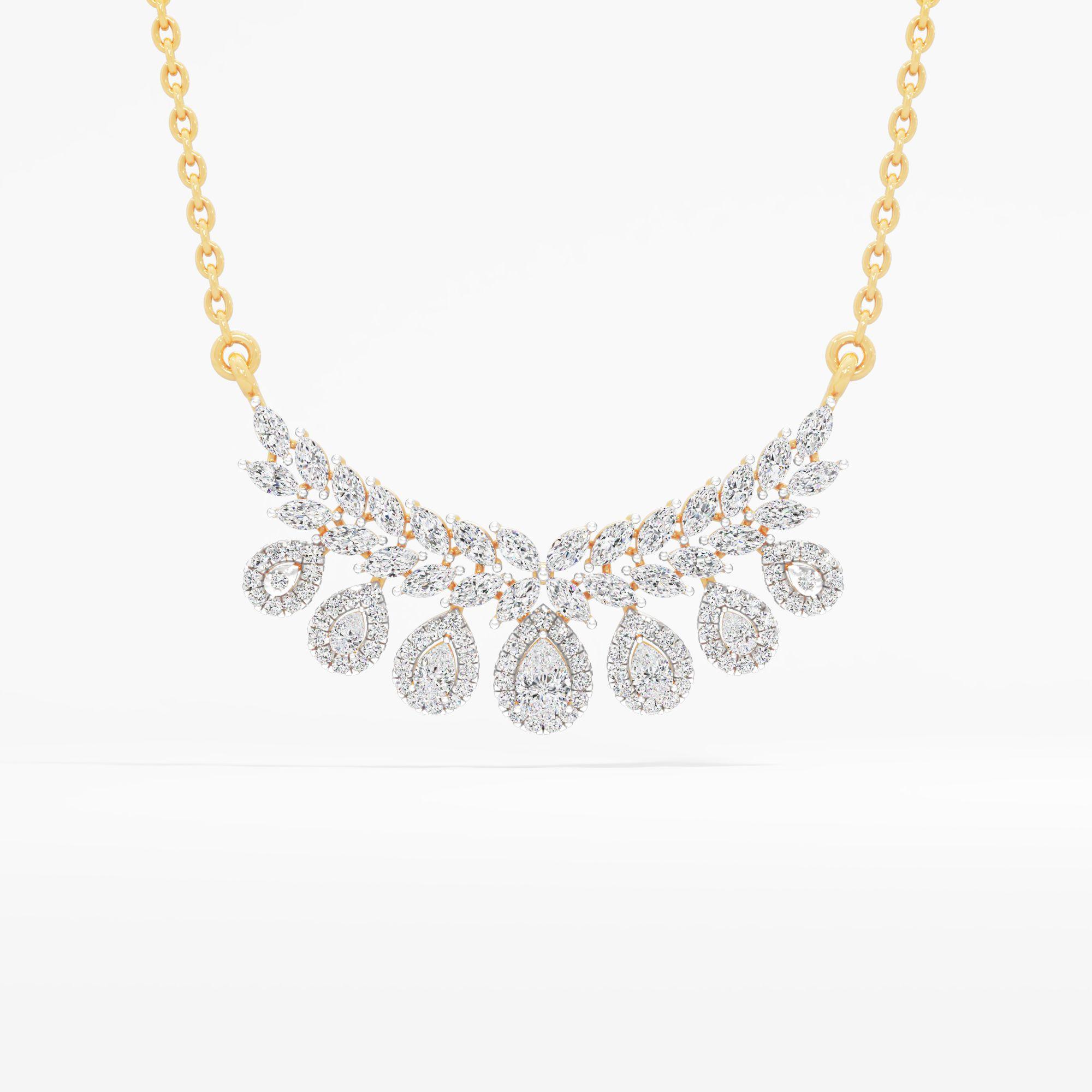 Leaf Motif Pear Pendant