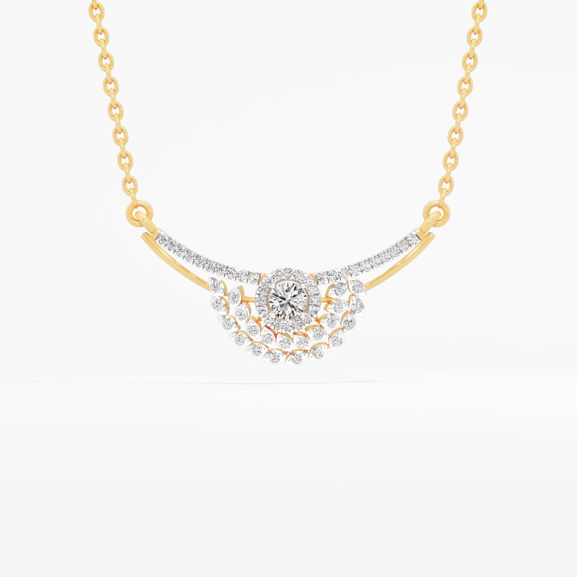 Petal Curve Solitaire Pendant