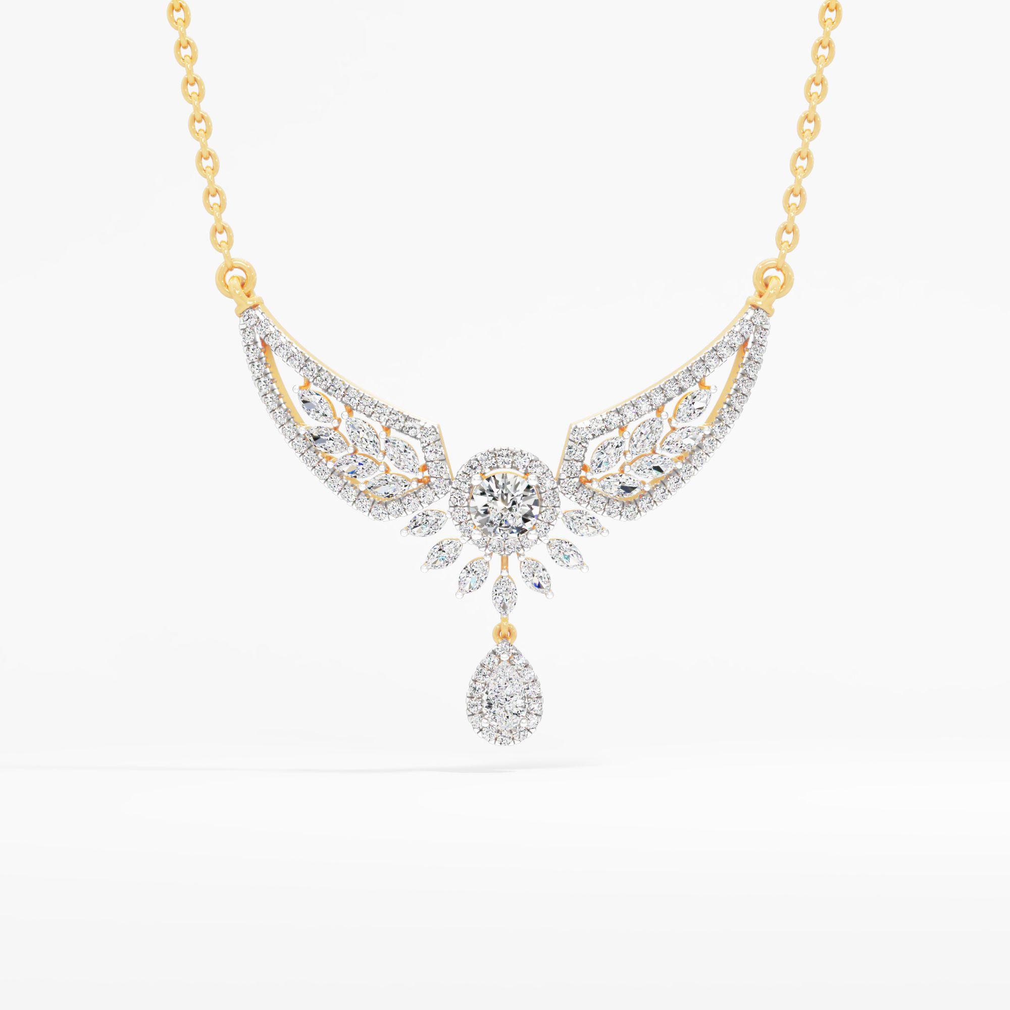 Radiant Winged Diamond Pendant