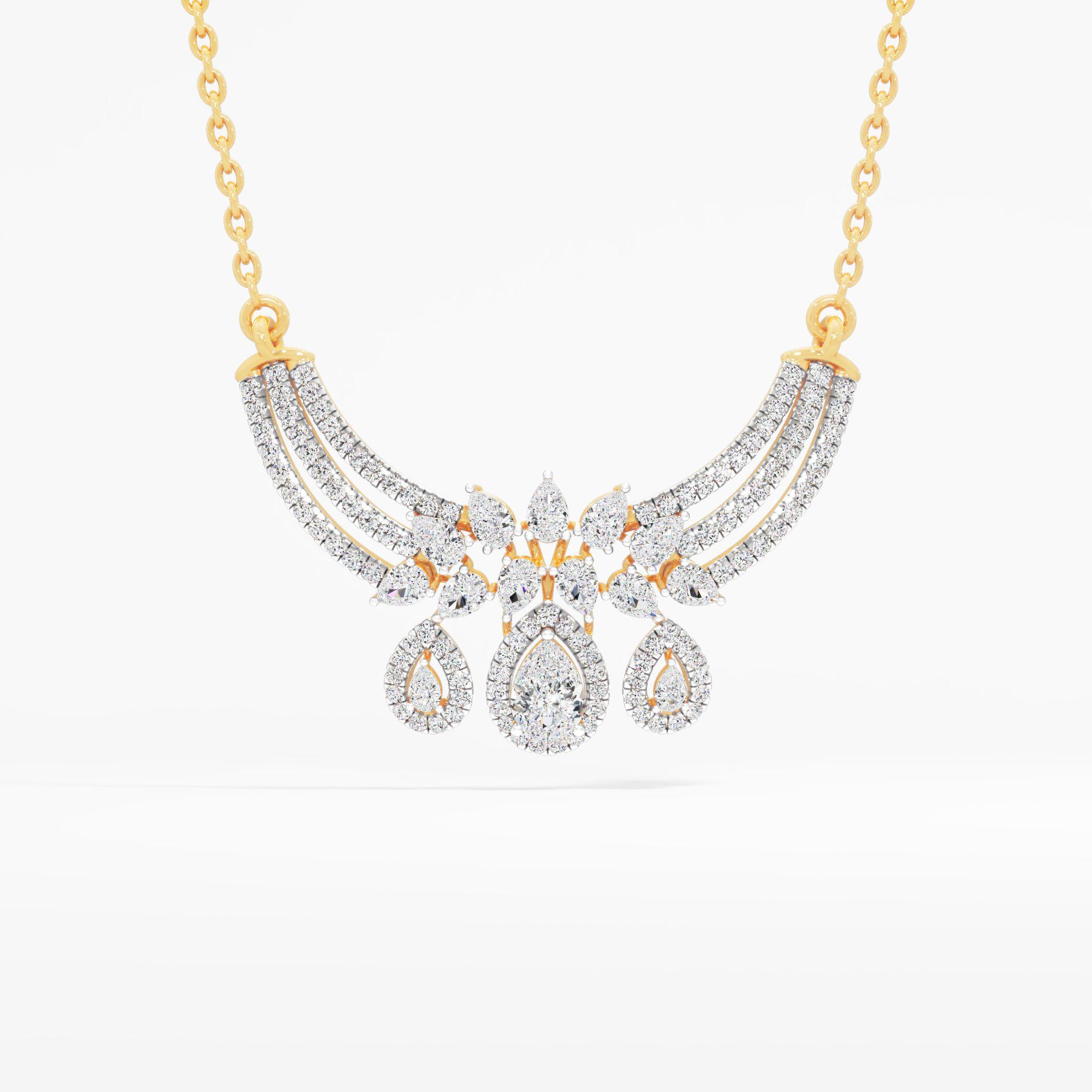 Regal Pear Drops Diamond Pendant