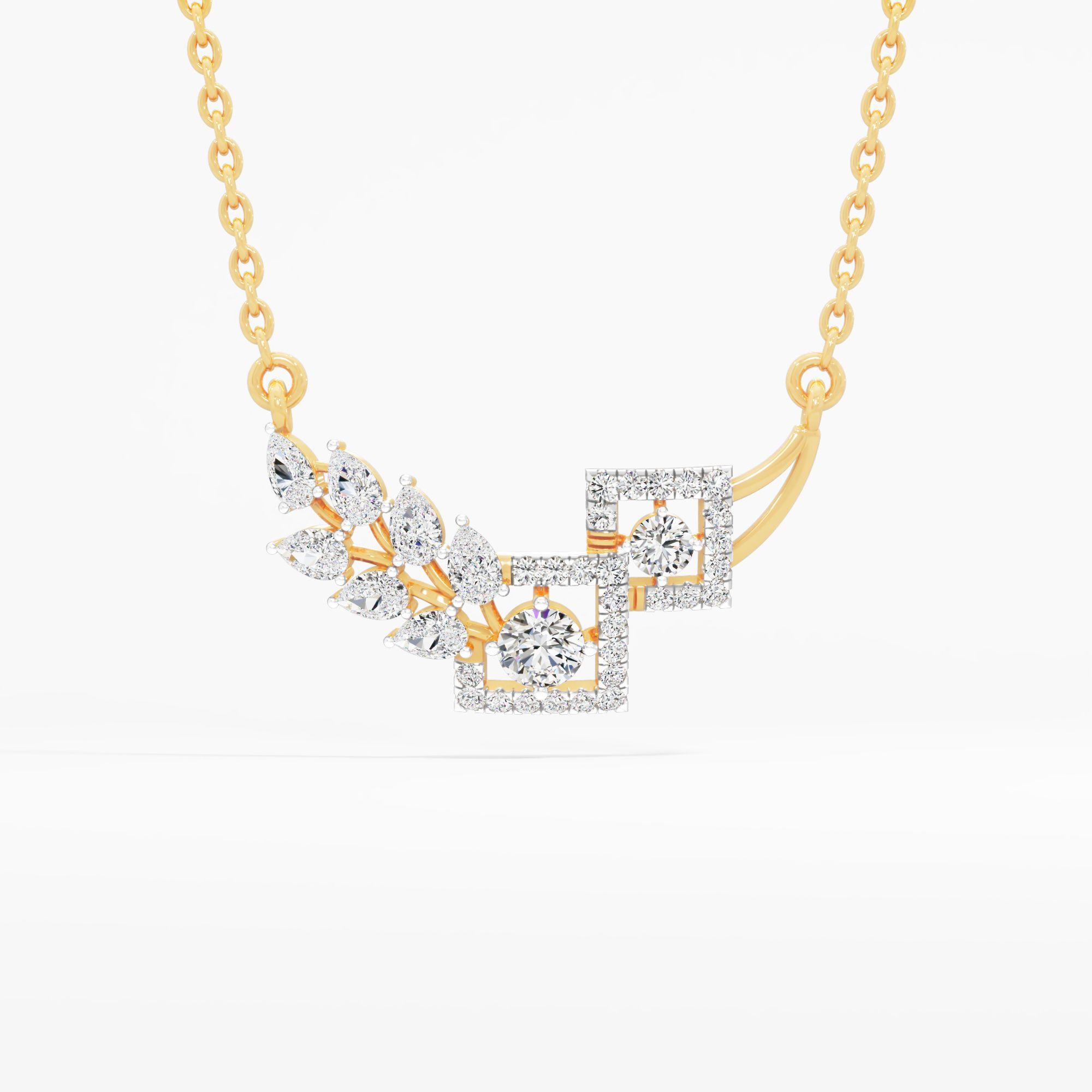 Square Leaf Drop Pendant