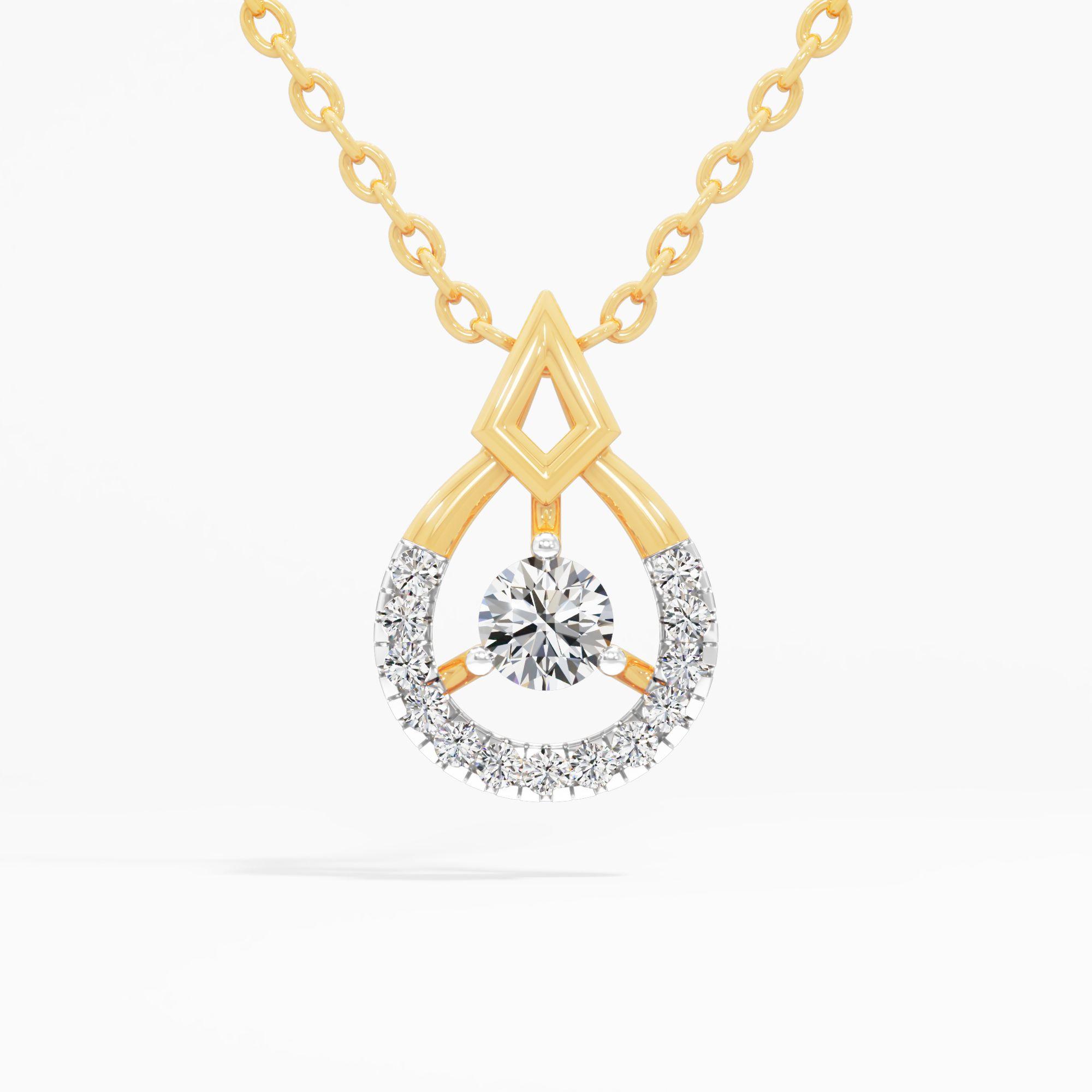 Twisted Teardrop Solitaire Pendant