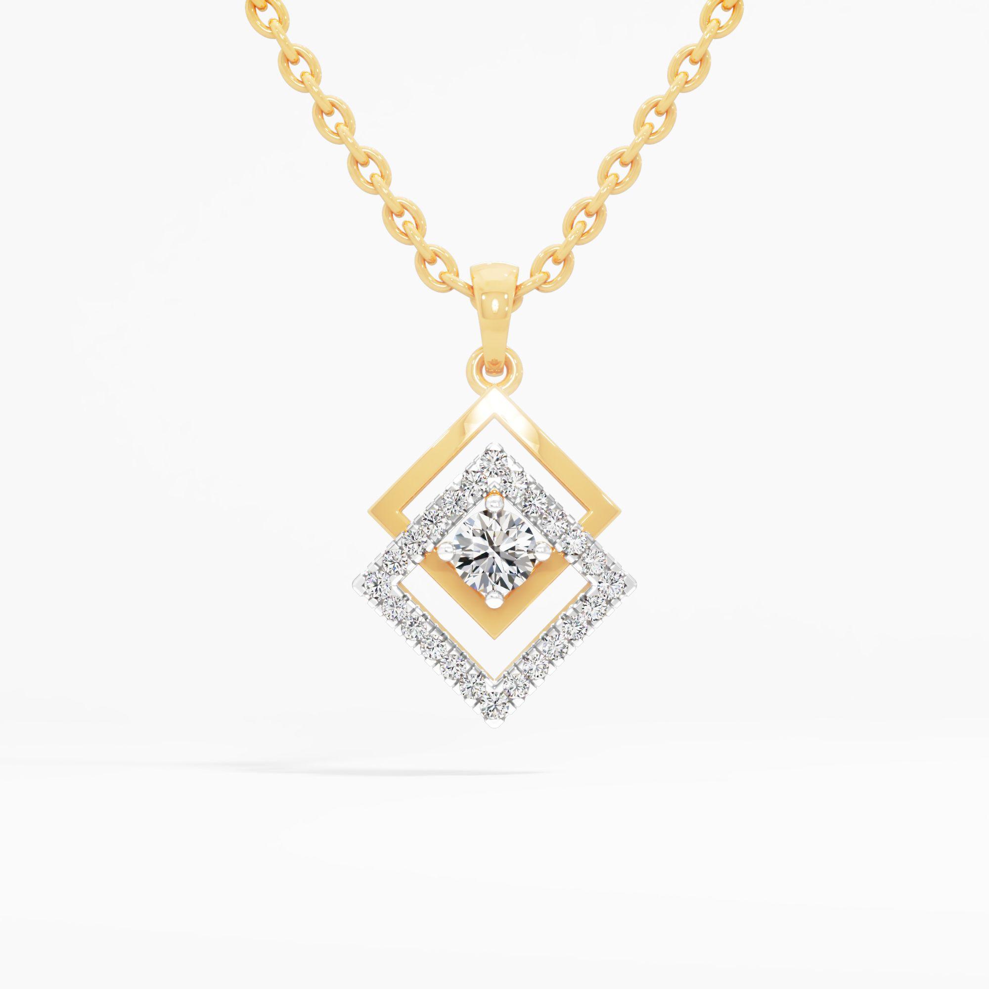 Twinned Rhombus Solitaire Pendant