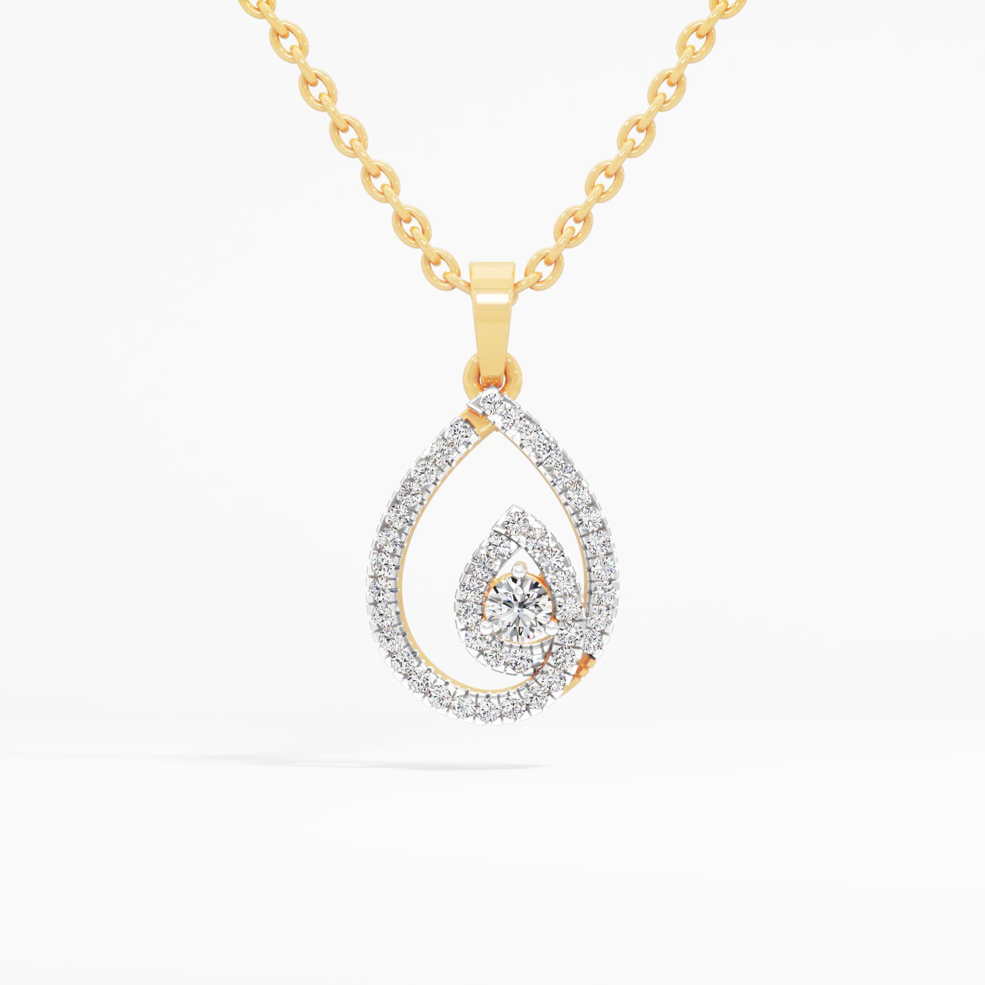 Dewdrop Embrace Solitaire Pendant