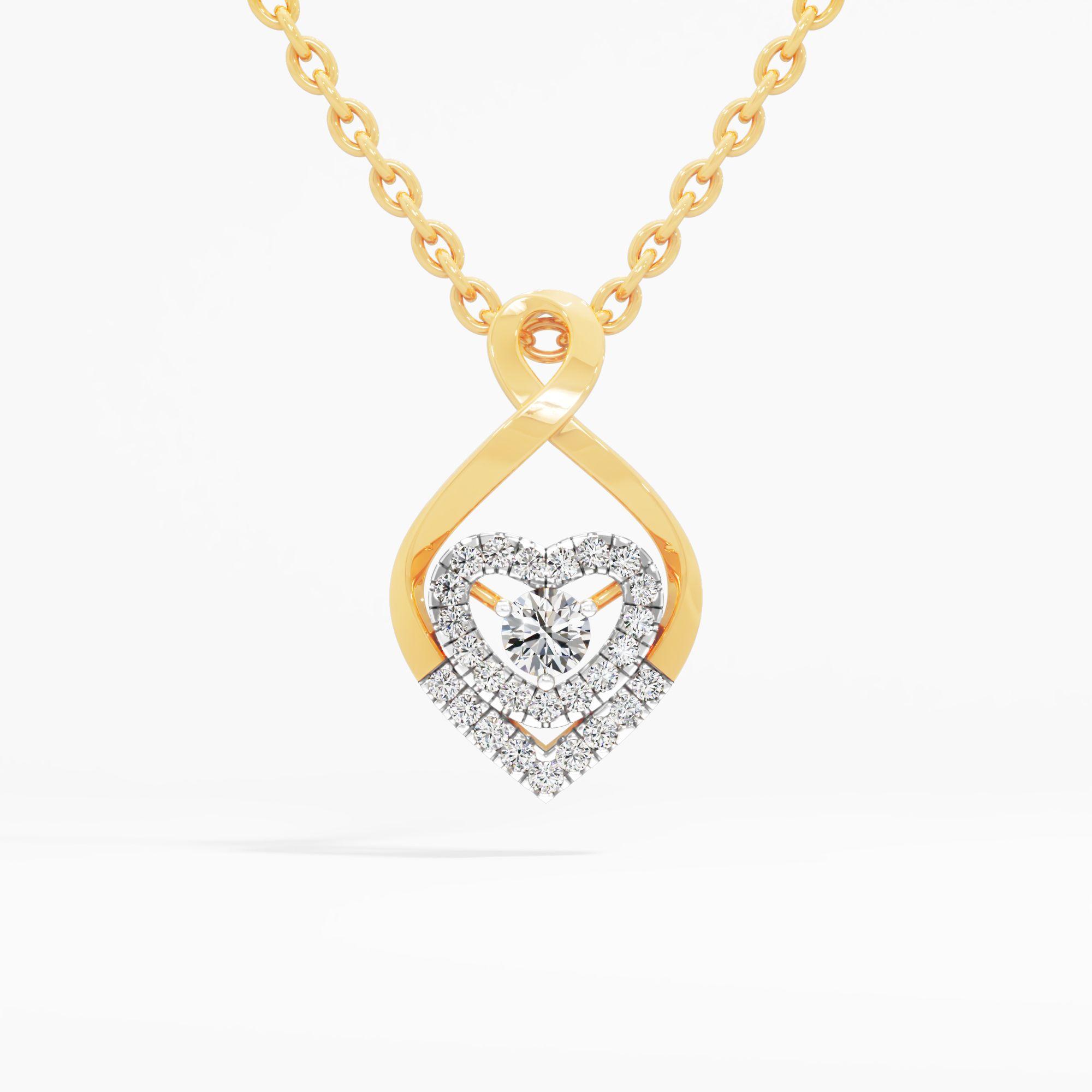 Curved Love Knot Solitaire Pendant