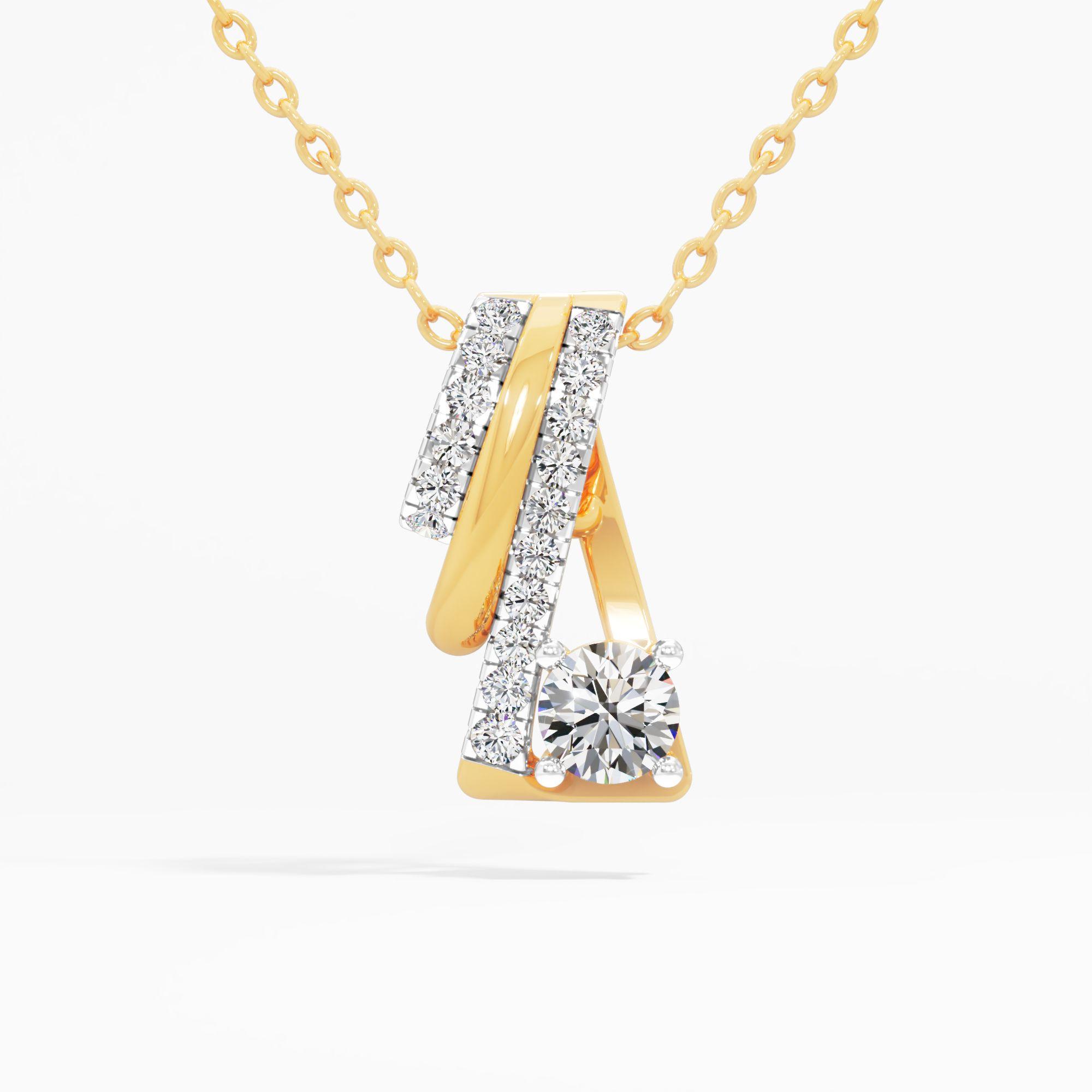 Twisted Bar Solitaire Pendant