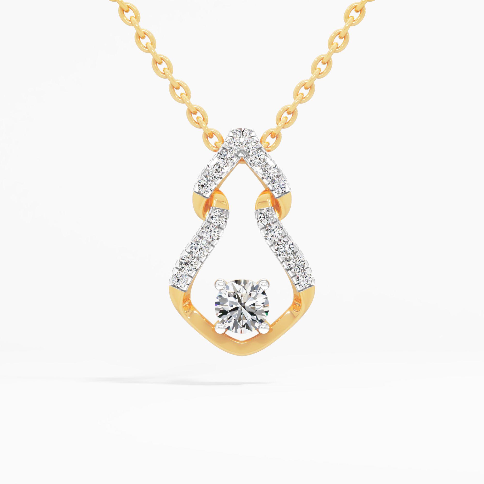 Sculpted Flow Solitaire Pendant