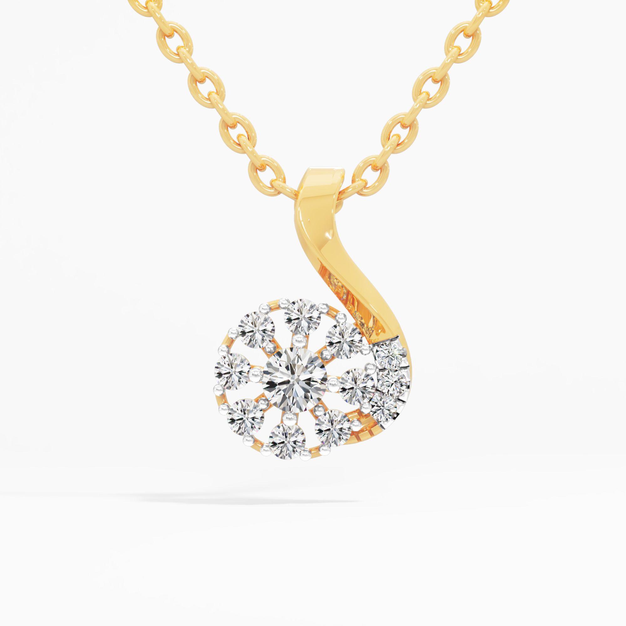 Curved Chakra Solitaire Pendant