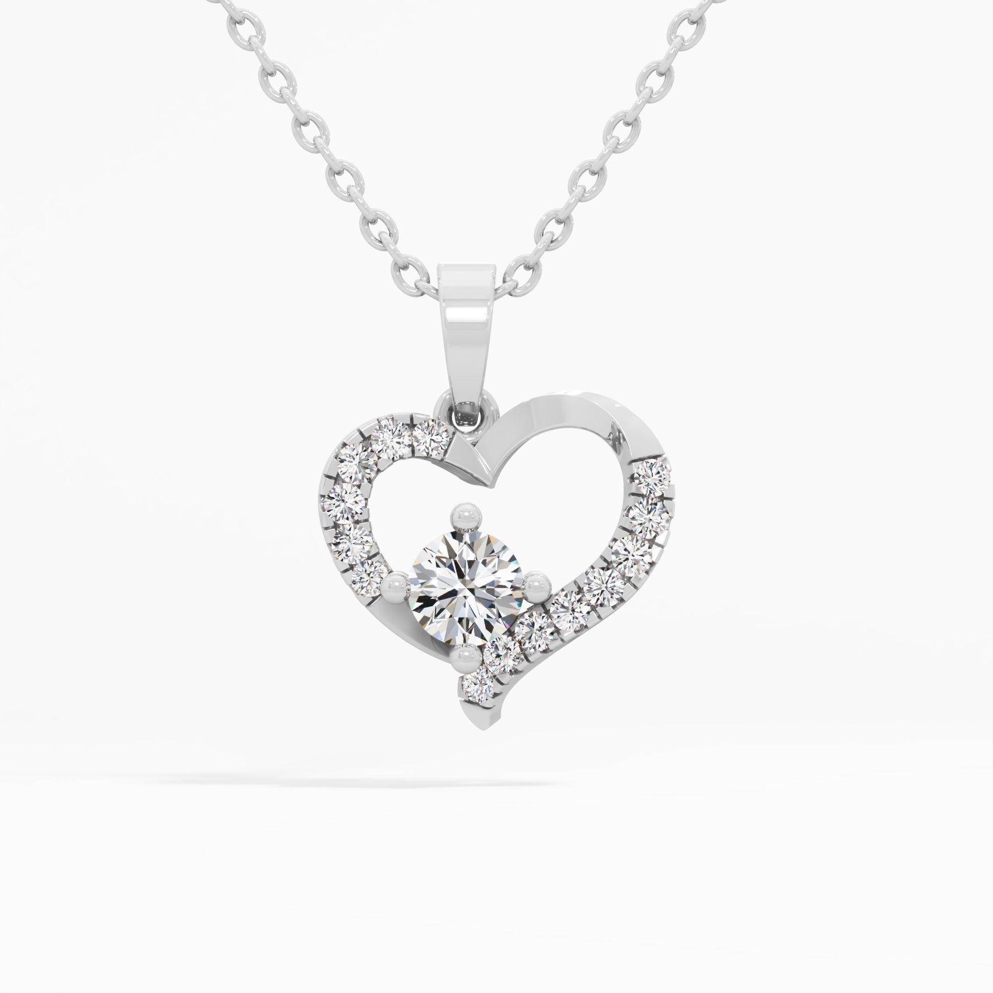 Valentine Heart Solitaire Pendant