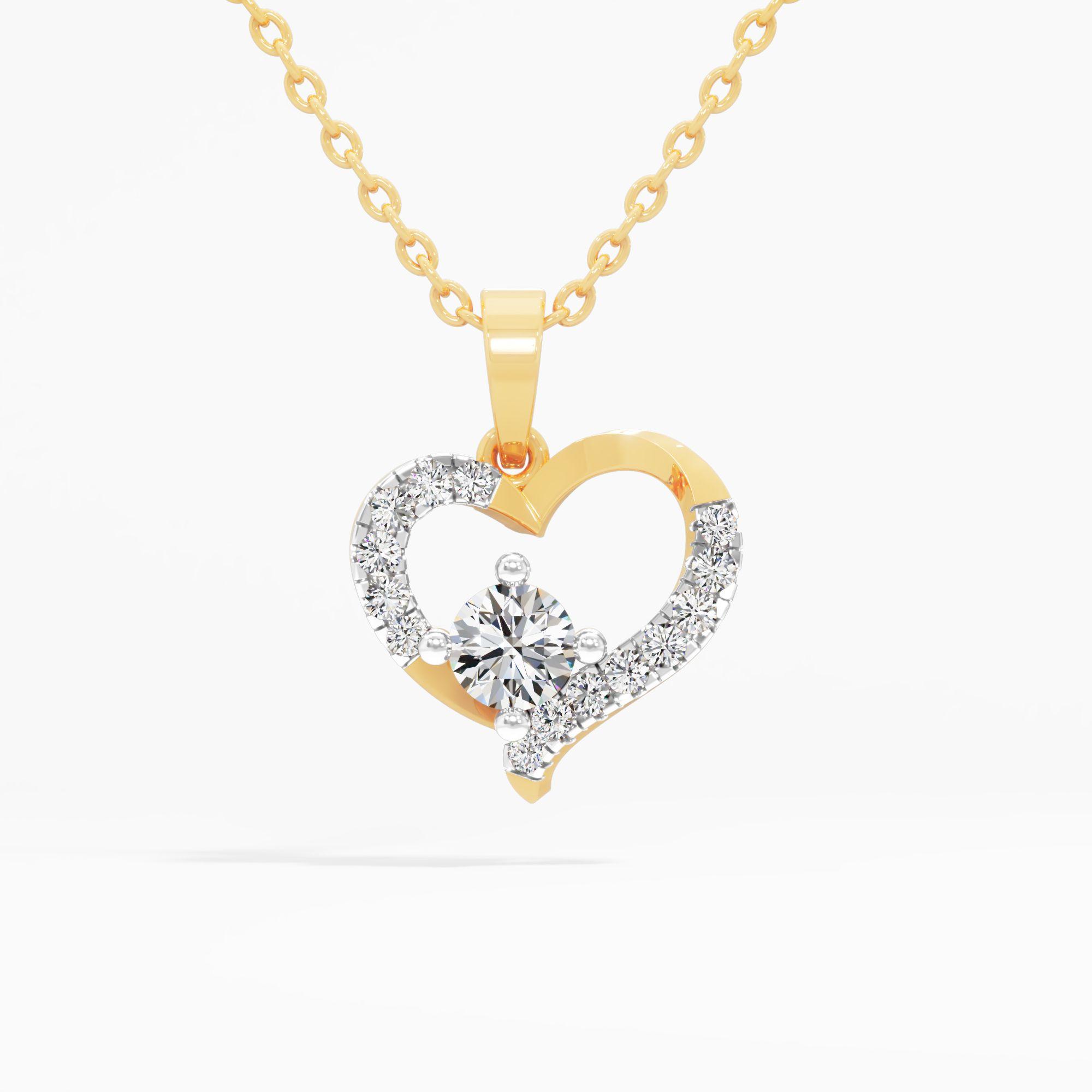 Valentine Heart Solitaire Pendant