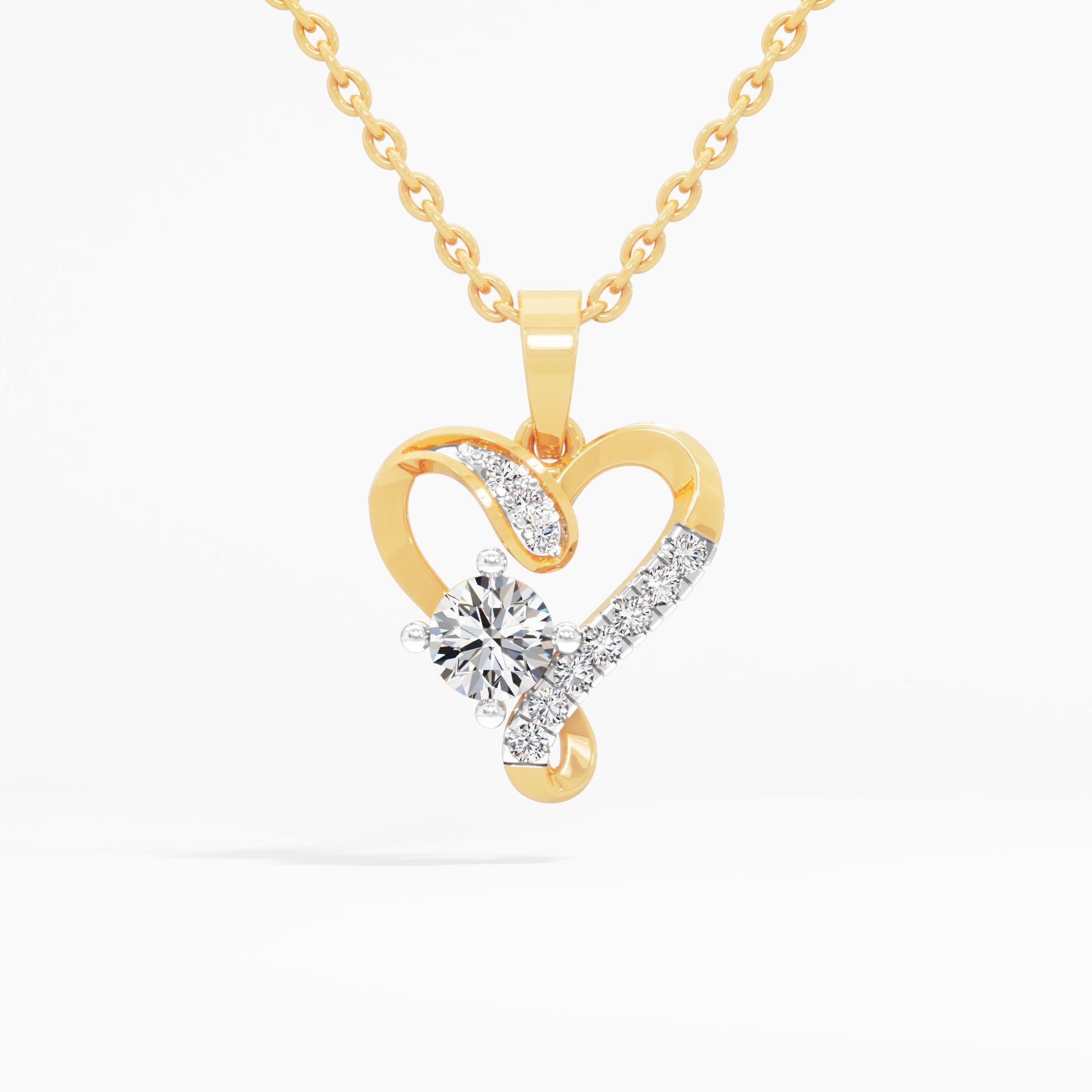 Entwined Heart Solitaire Pendant