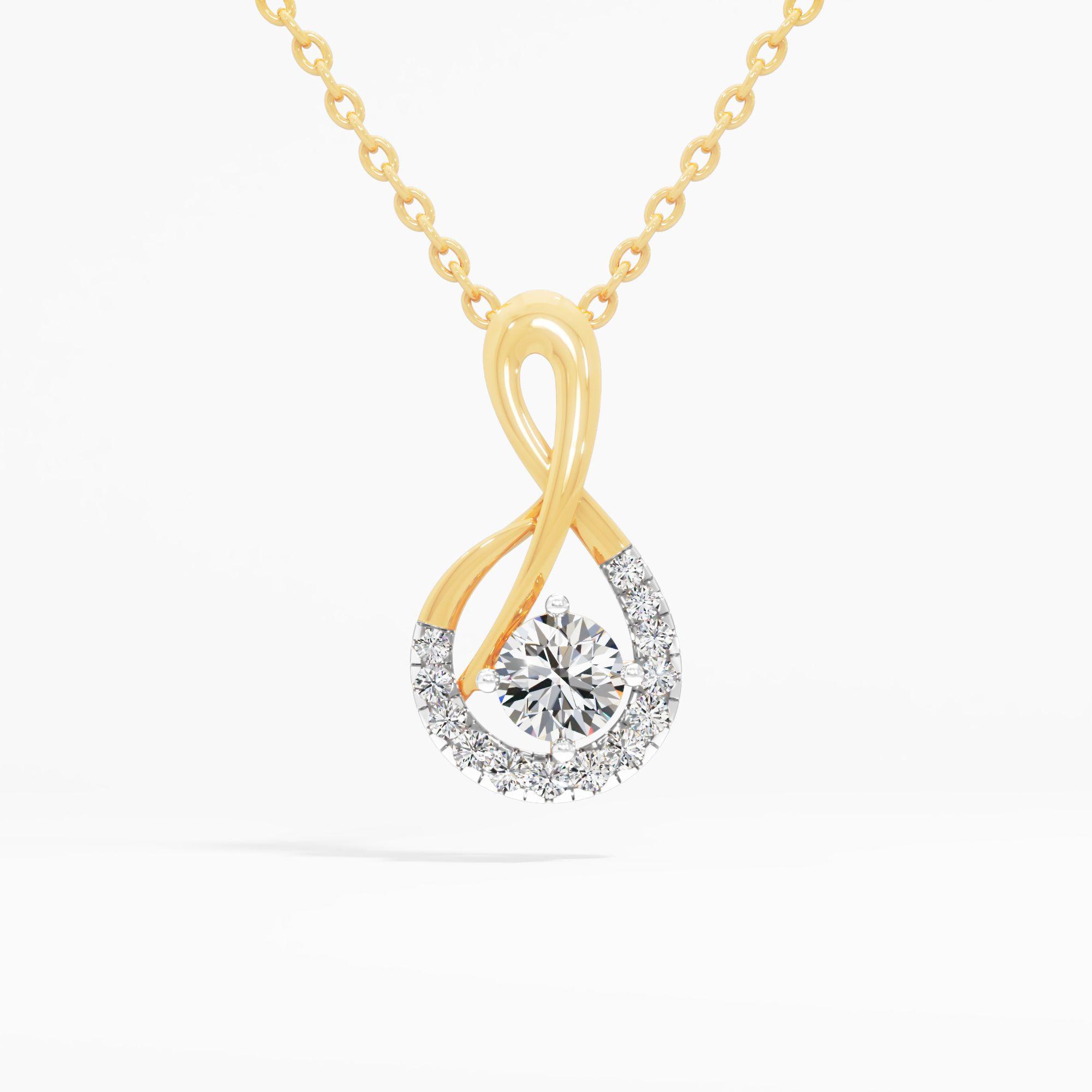 Crossover Curve Solitaire Pendant