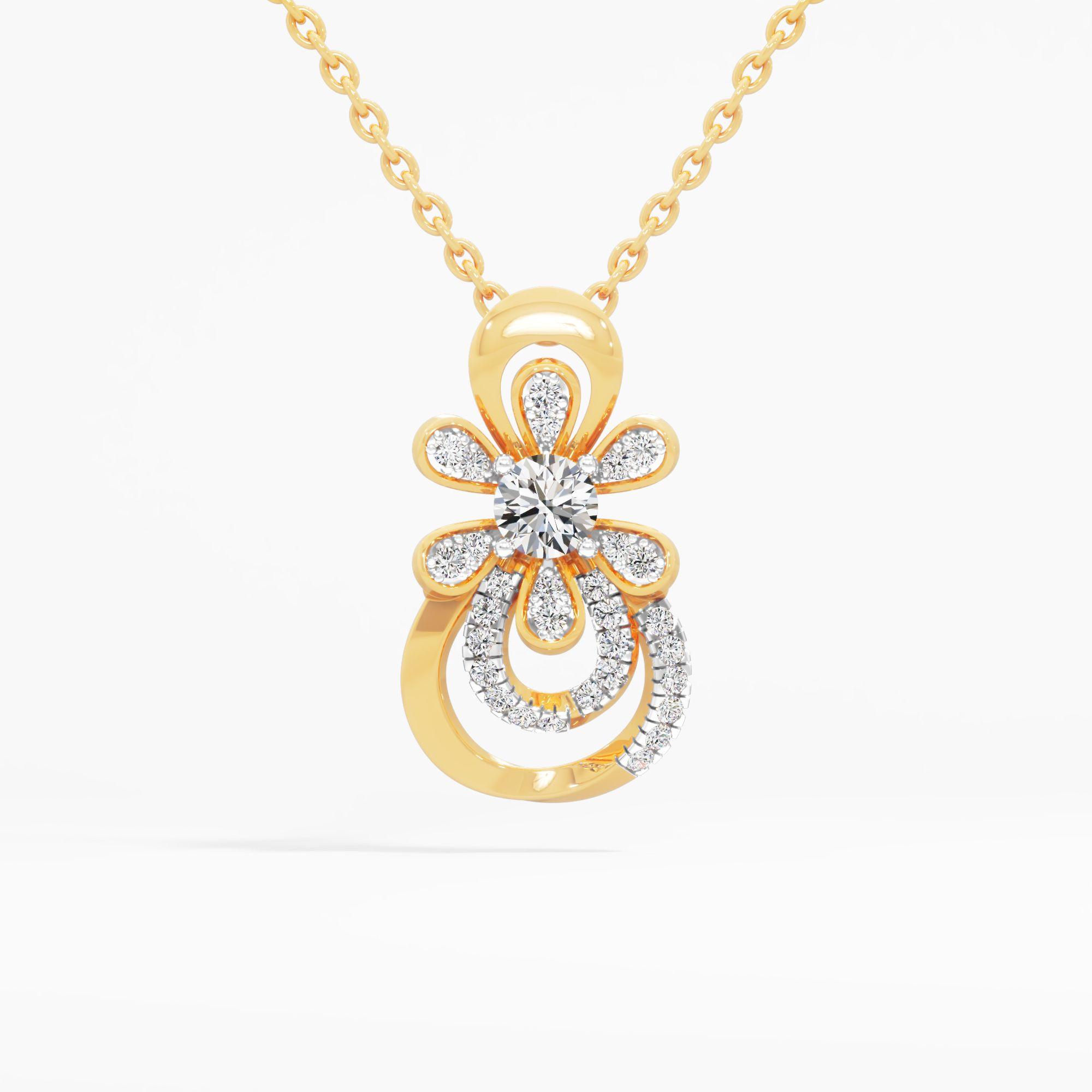 Petal Loop Solitaire Pendant