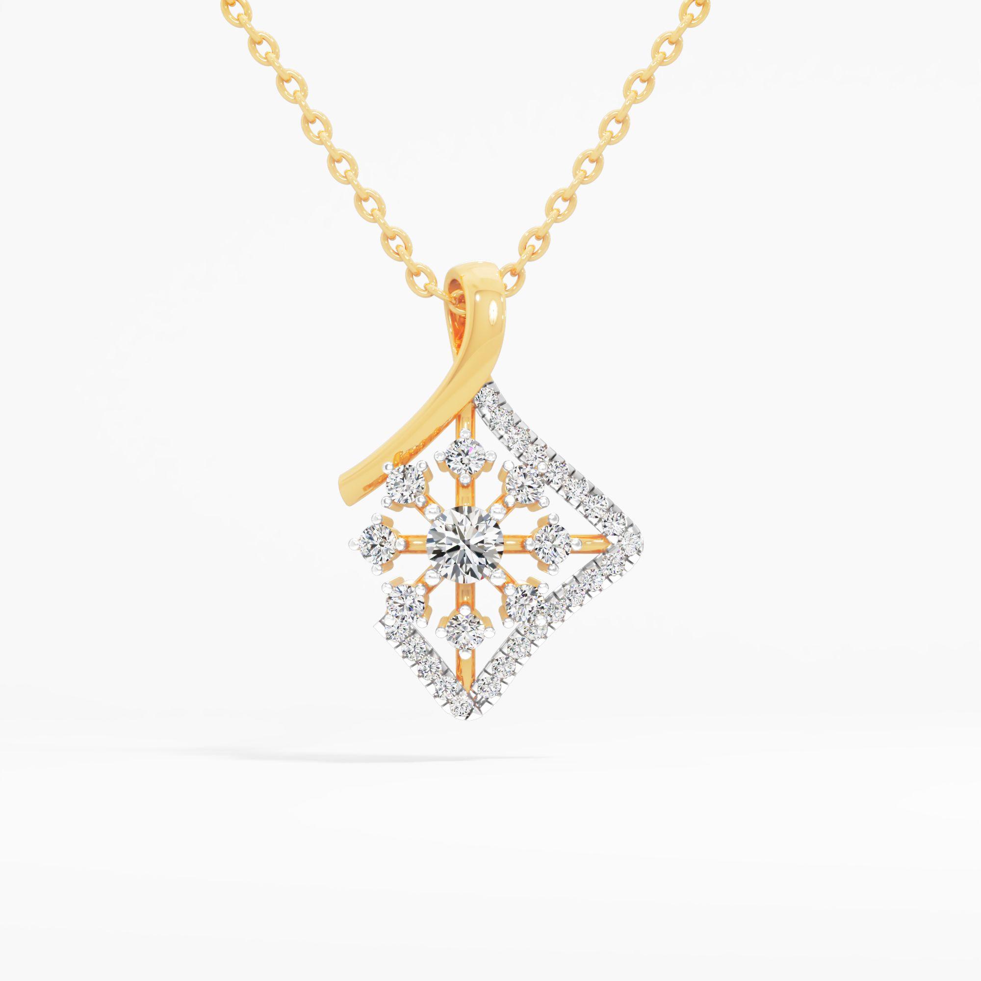 Starburst Square Diamond Pendant