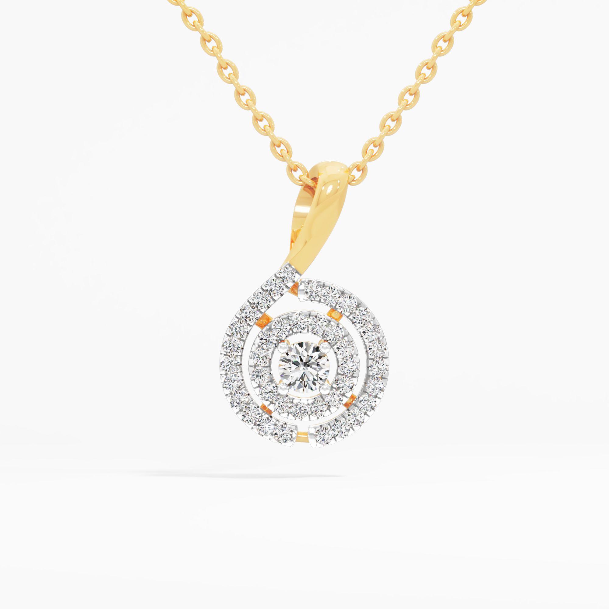 Flowing Solitaire Drop Pendant