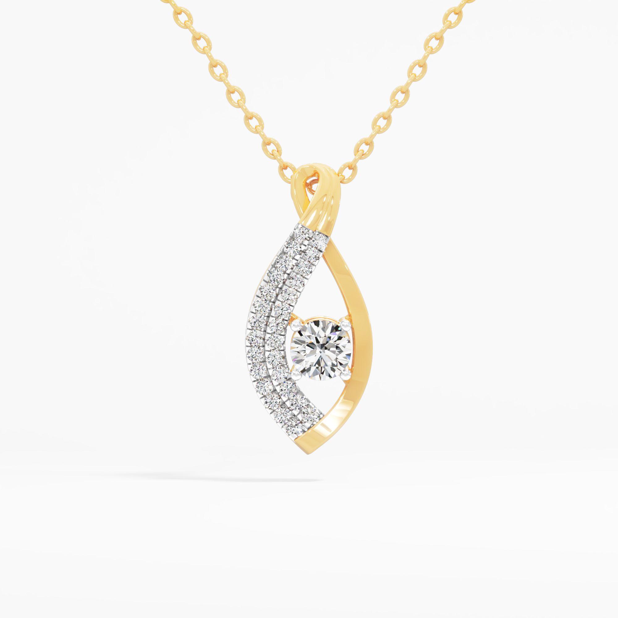 Elongated Solitaire Diamond Pendant