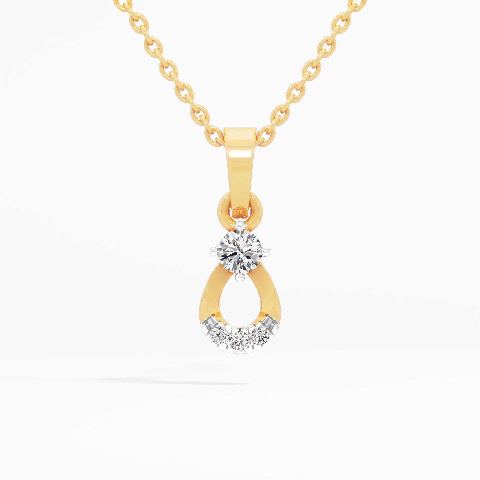Teardrop Solitaire Diamond Pendant