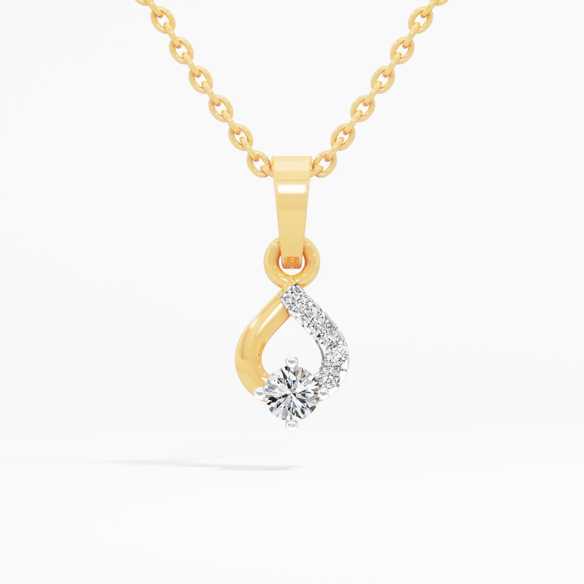 Cradled Flame Solitaire Pendant