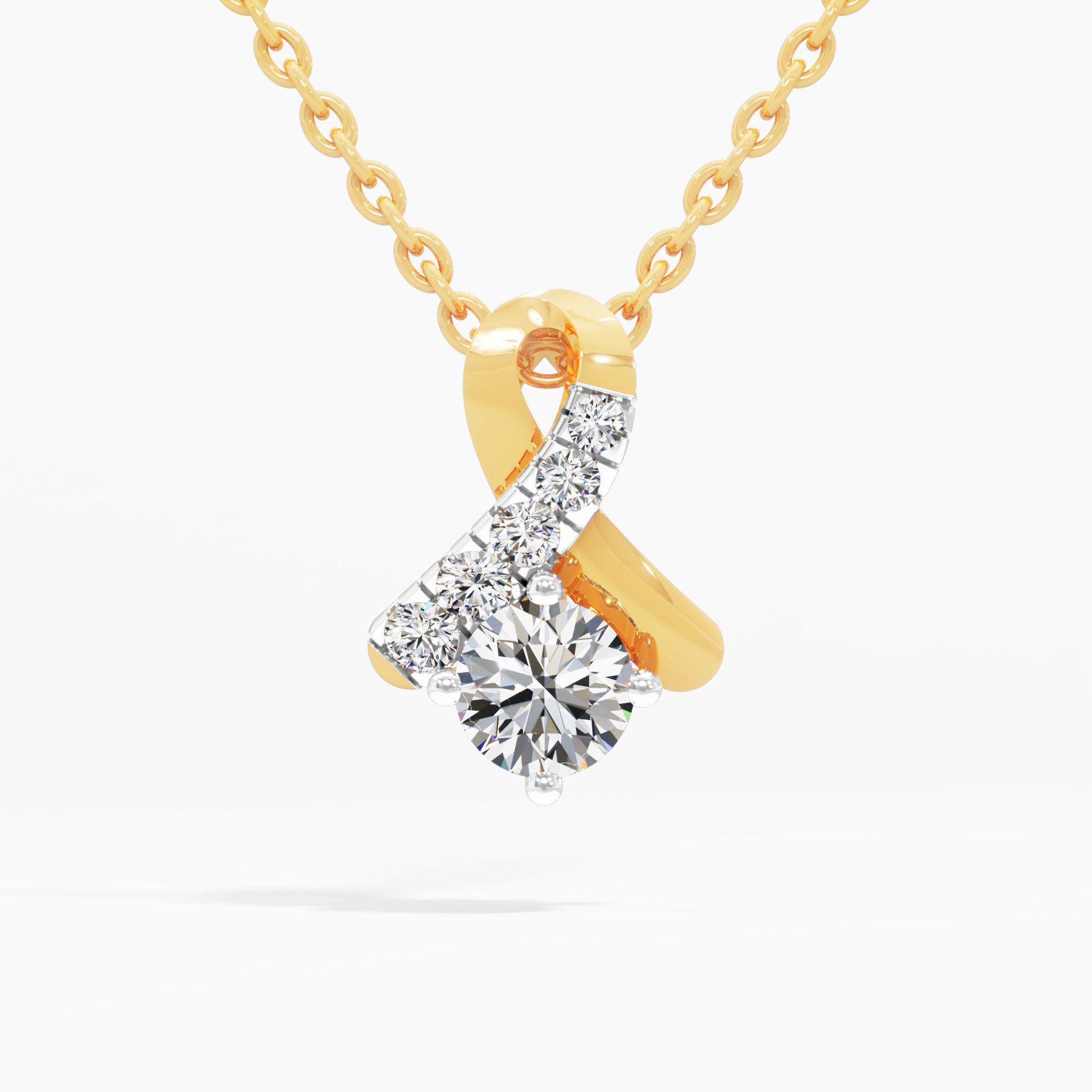 Wraparound Solitaire Diamond Pendant