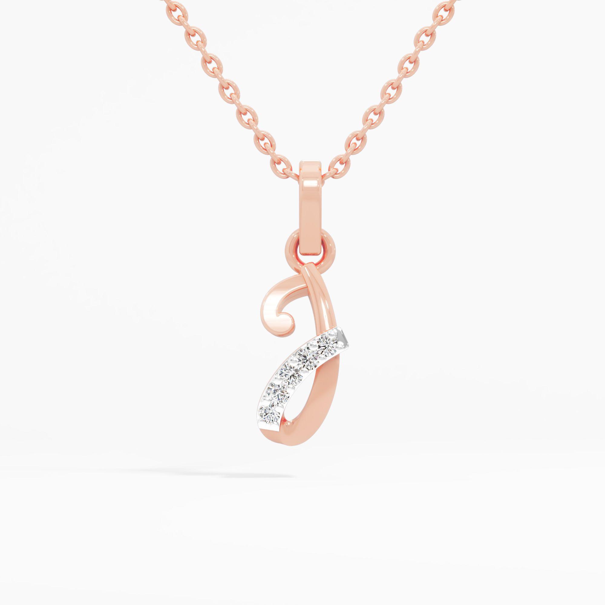 Joyful J Initial Diamond Pendant