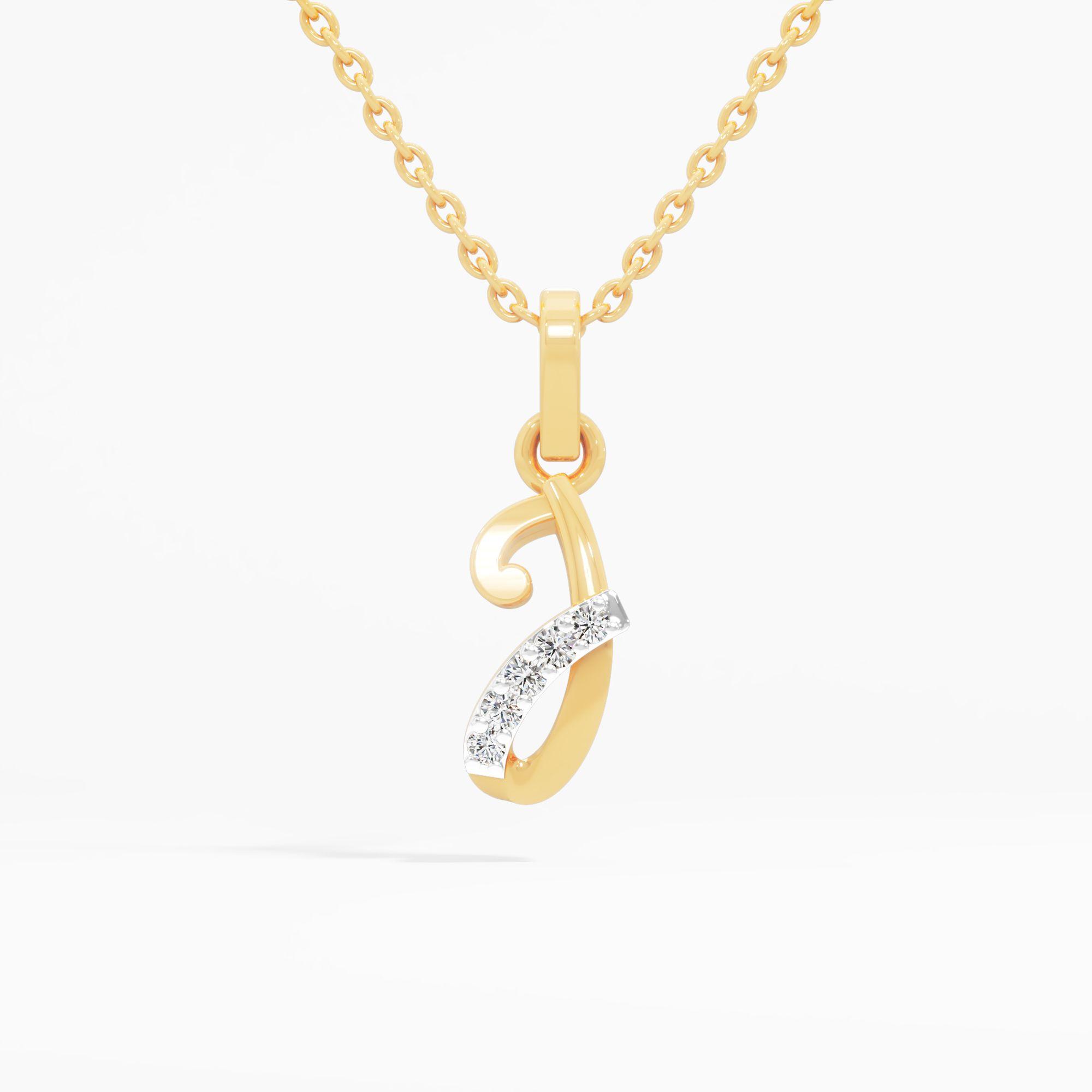 Joyful J Initial Diamond Pendant