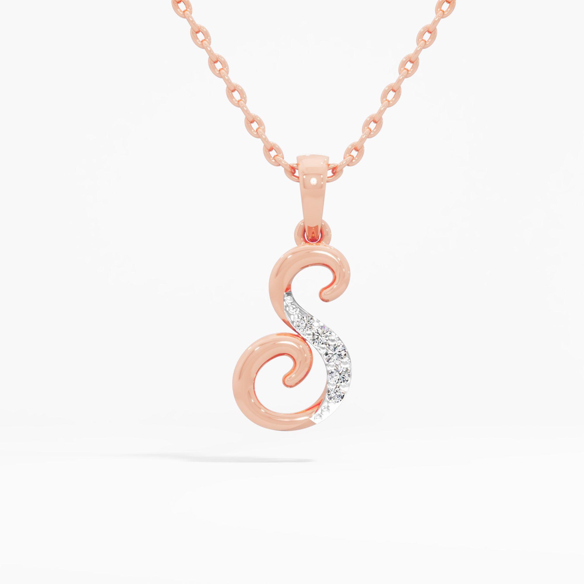 Sparkling S Initial Diamond Pendant