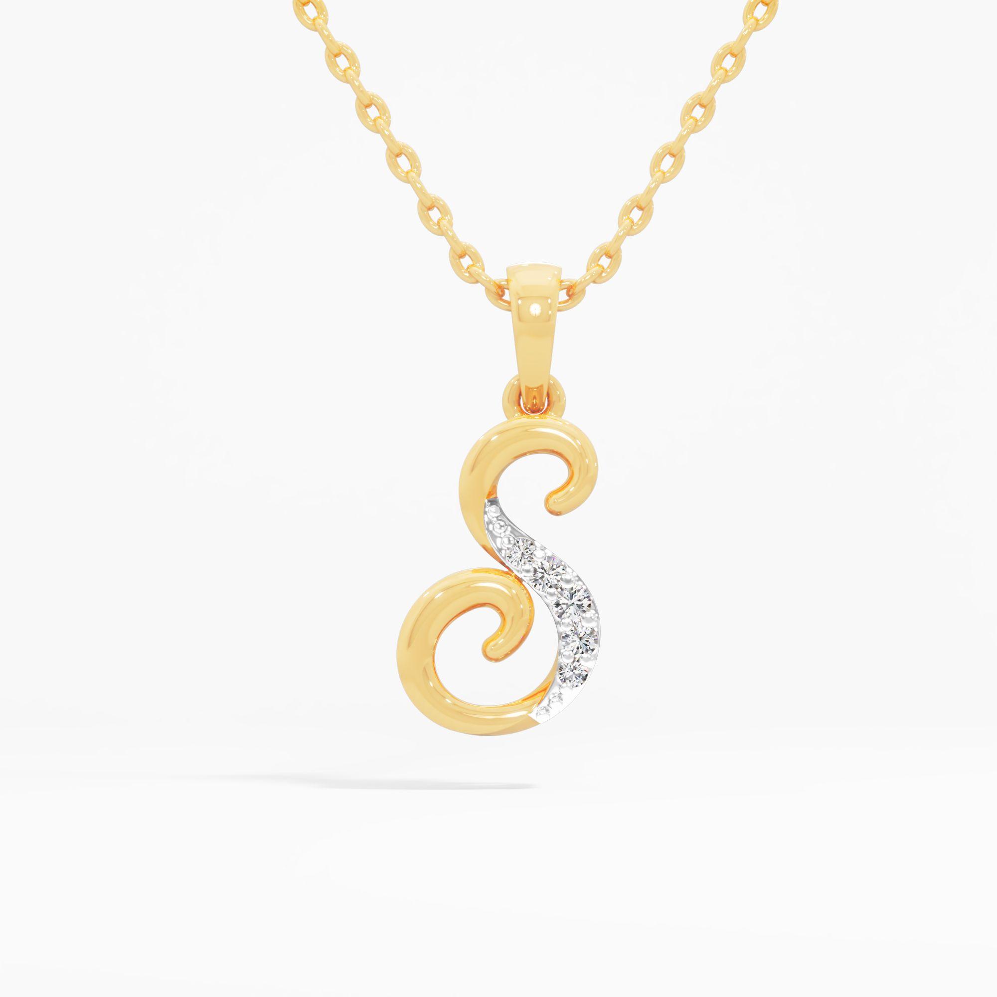 Sparkling S Initial Diamond Pendant