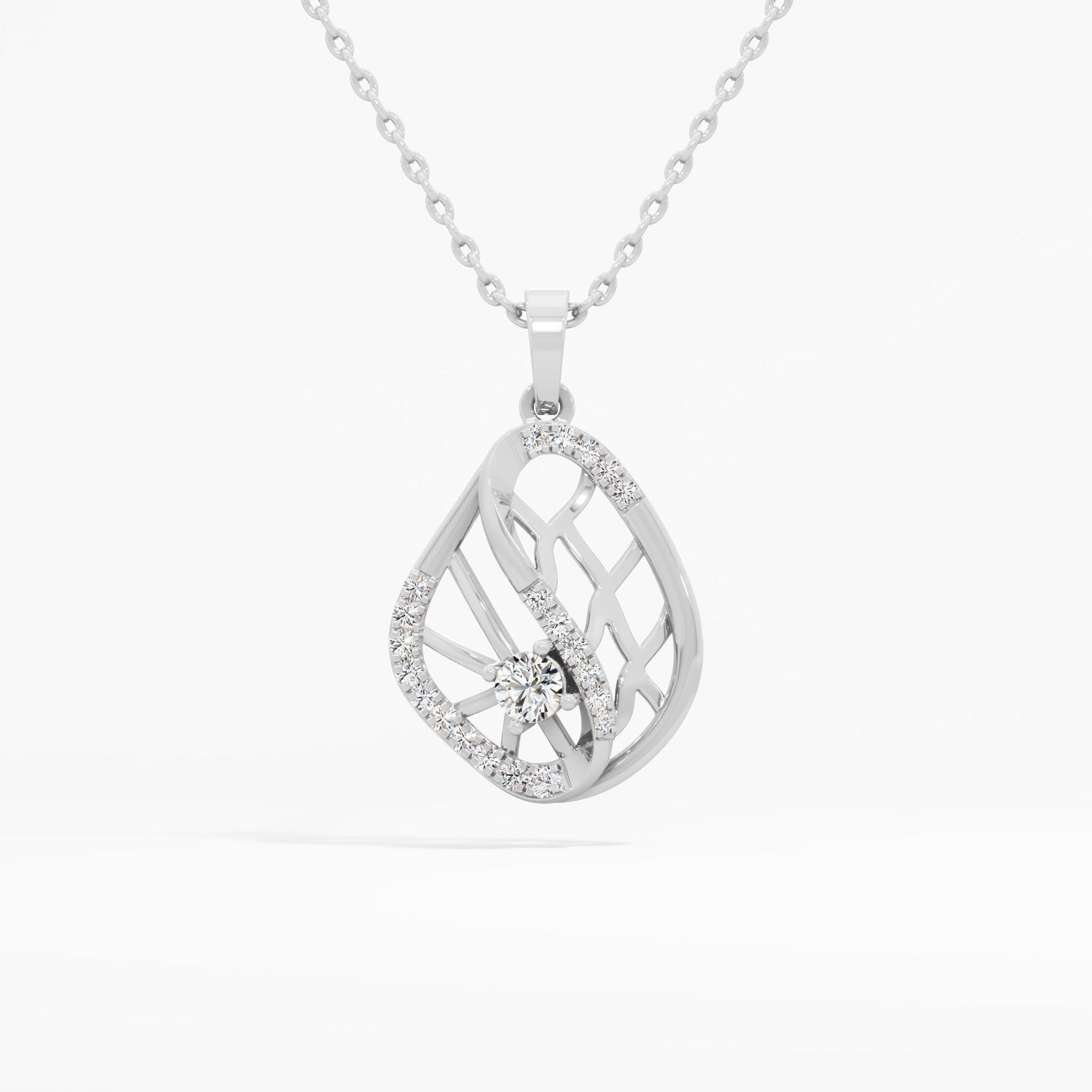 The Petal Vein Diamond Pendant