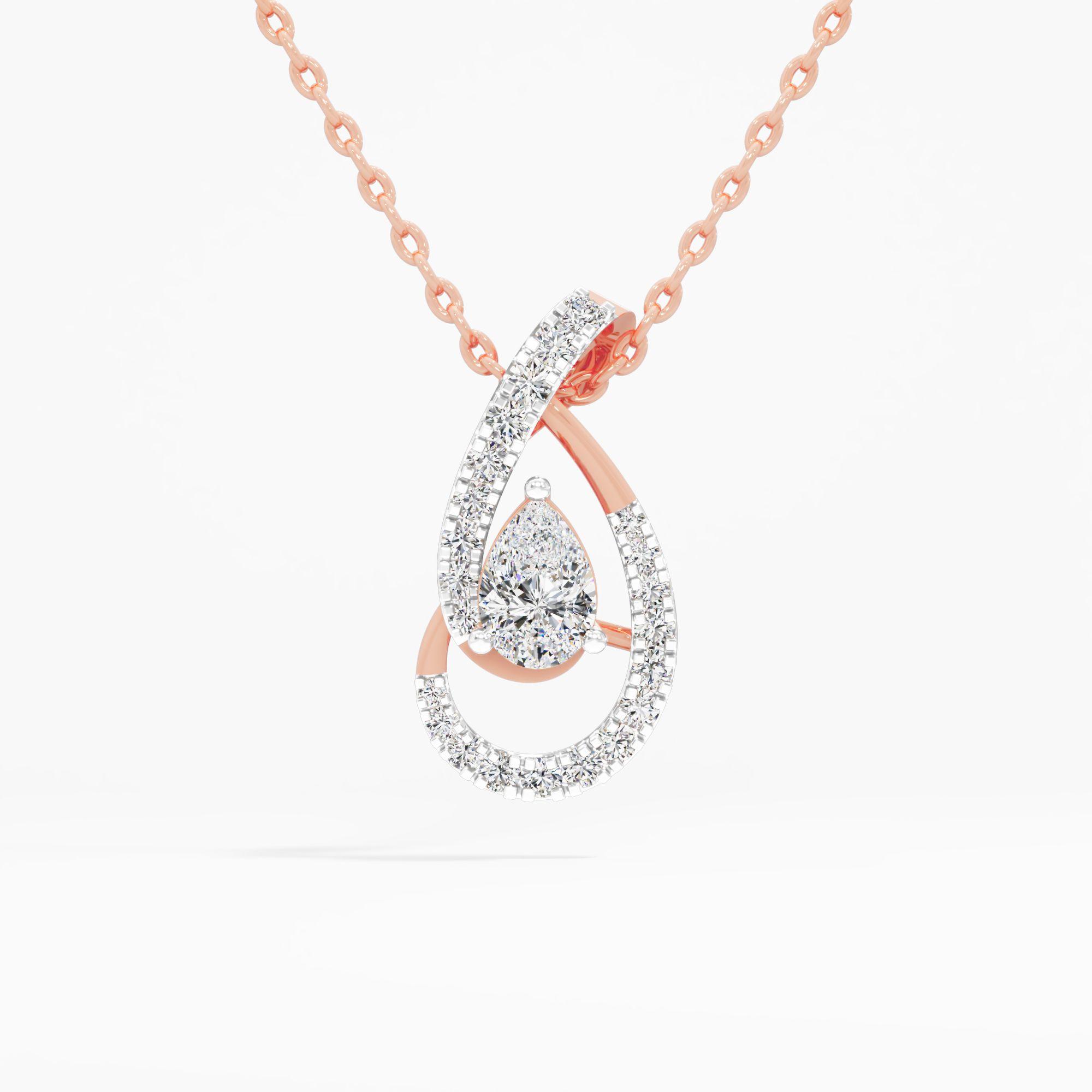 Duet Loop Pear Diamond Pendant