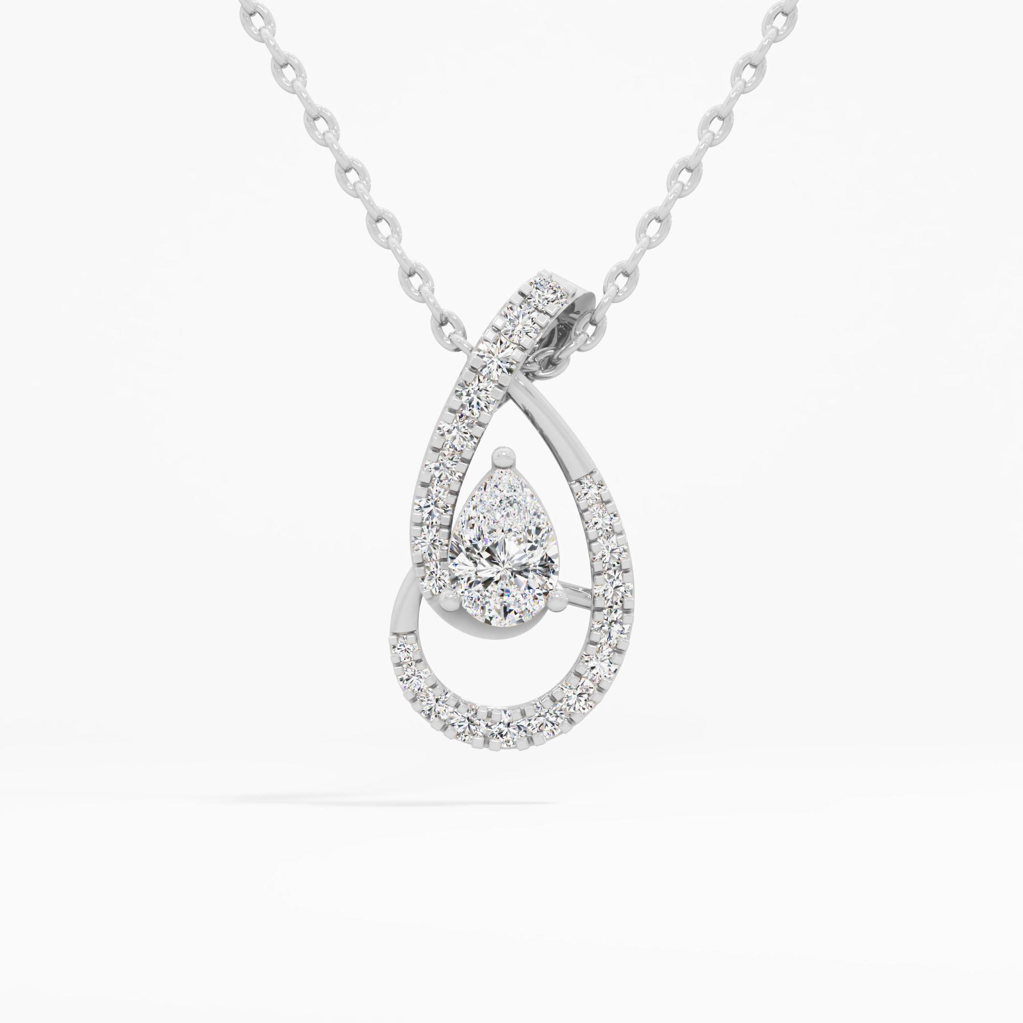 Duet Loop Pear Diamond Pendant