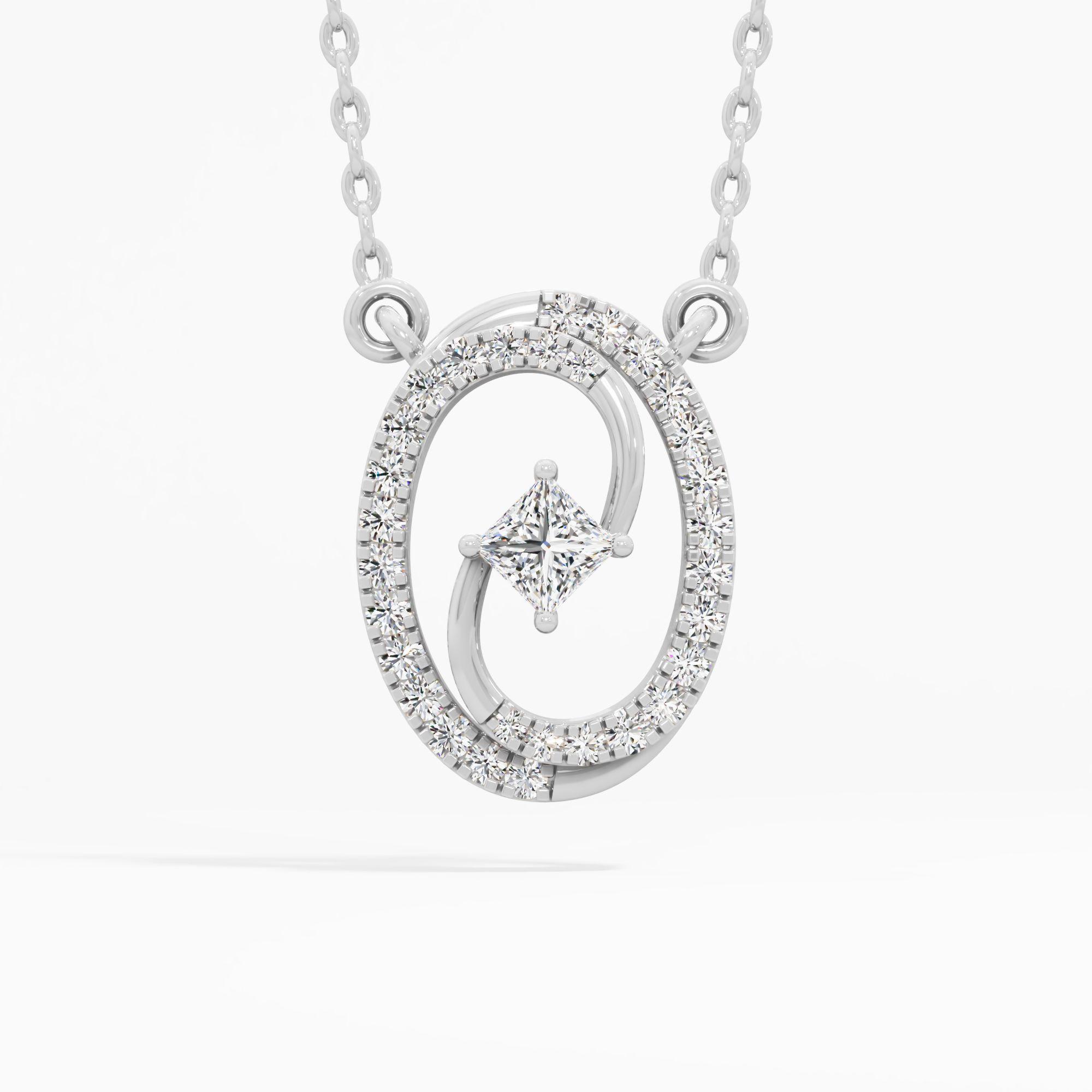 Orbital Princess Diamond Pendant