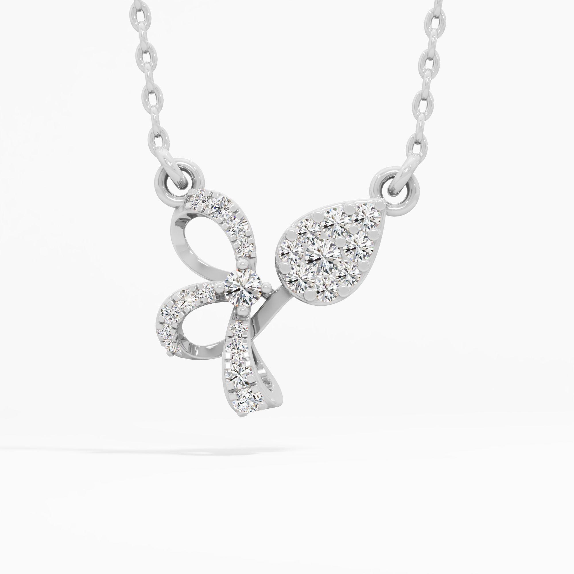 Petal Knot Pear Diamond Pendant