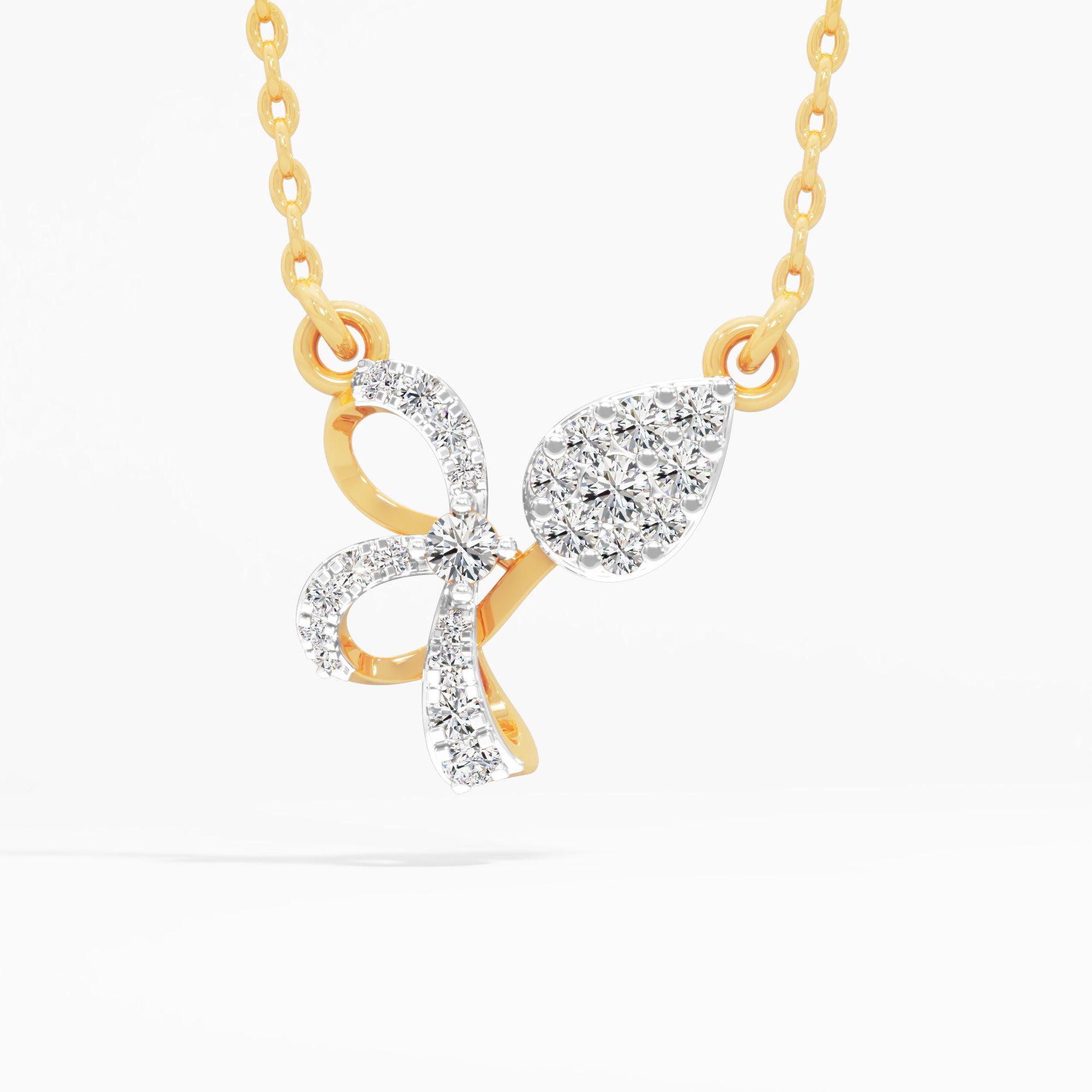 Petal Knot Pear Diamond Pendant