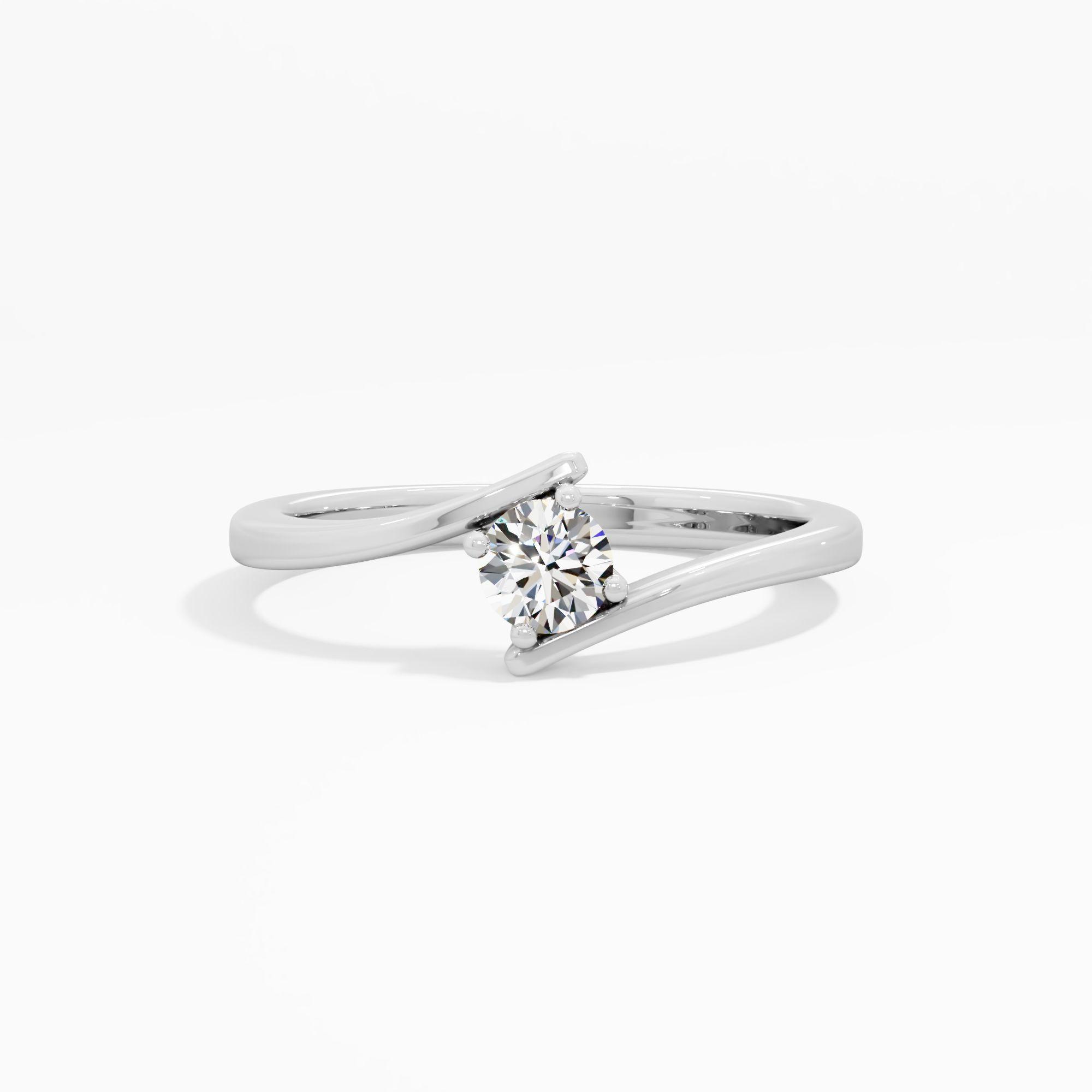 Sleek Bypass Solitaire Ring