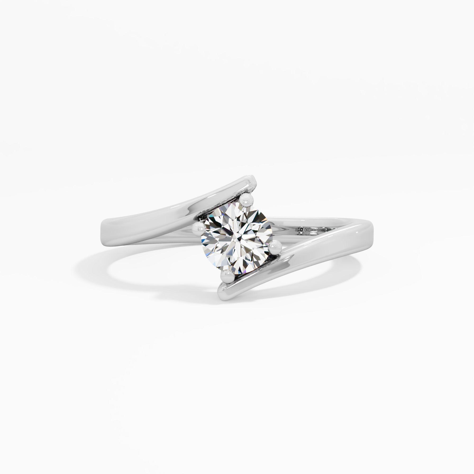 Graceful Twist Solitaire Ring