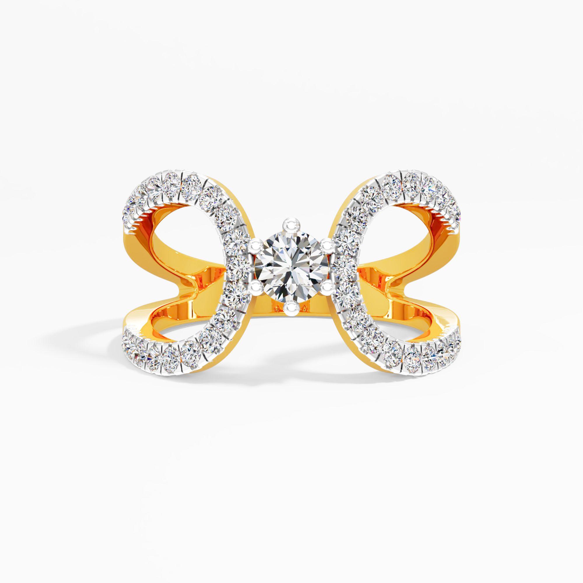 Majestic Butterfly Solitaire Diamond Ring