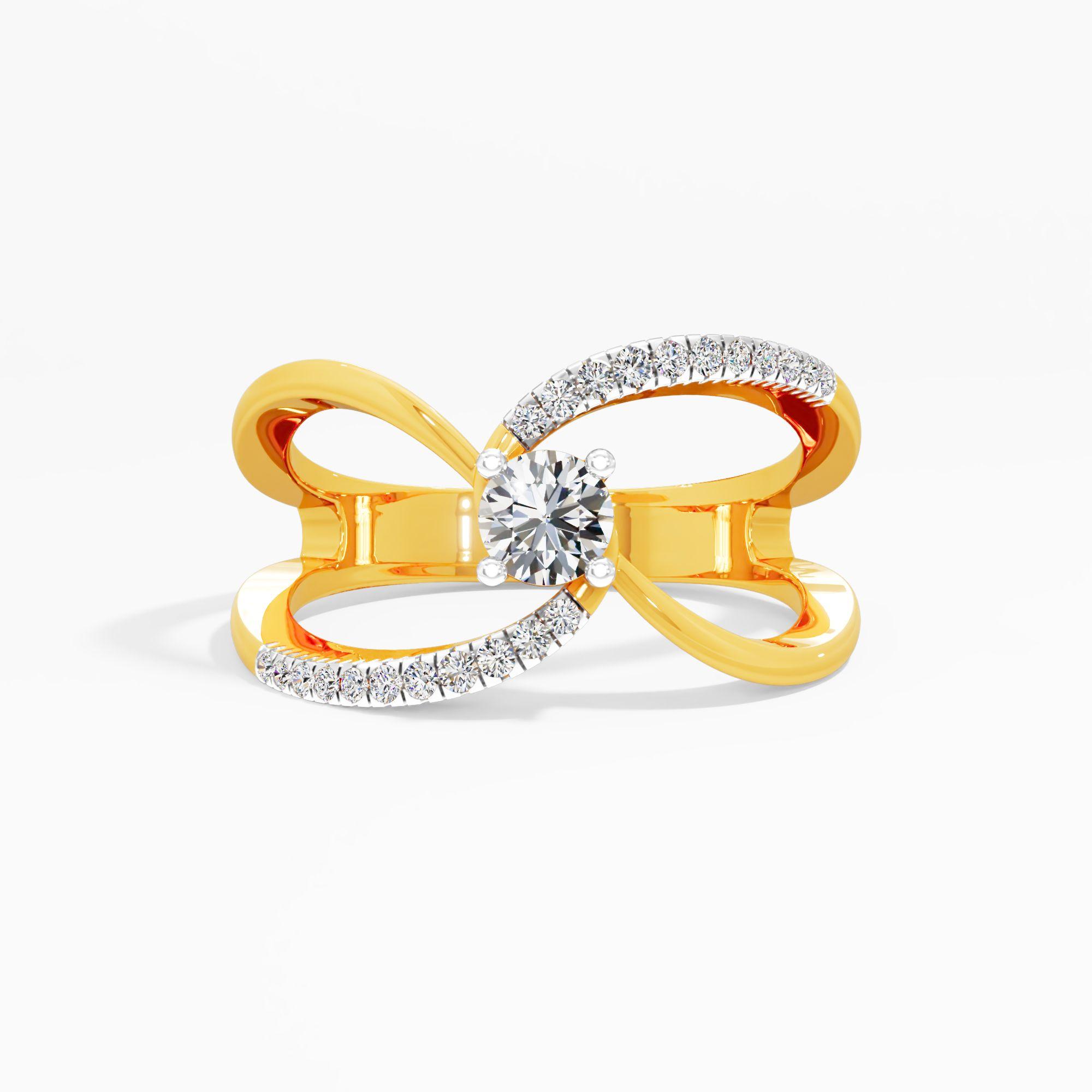 Twined Path Solitaire Diamond Ring